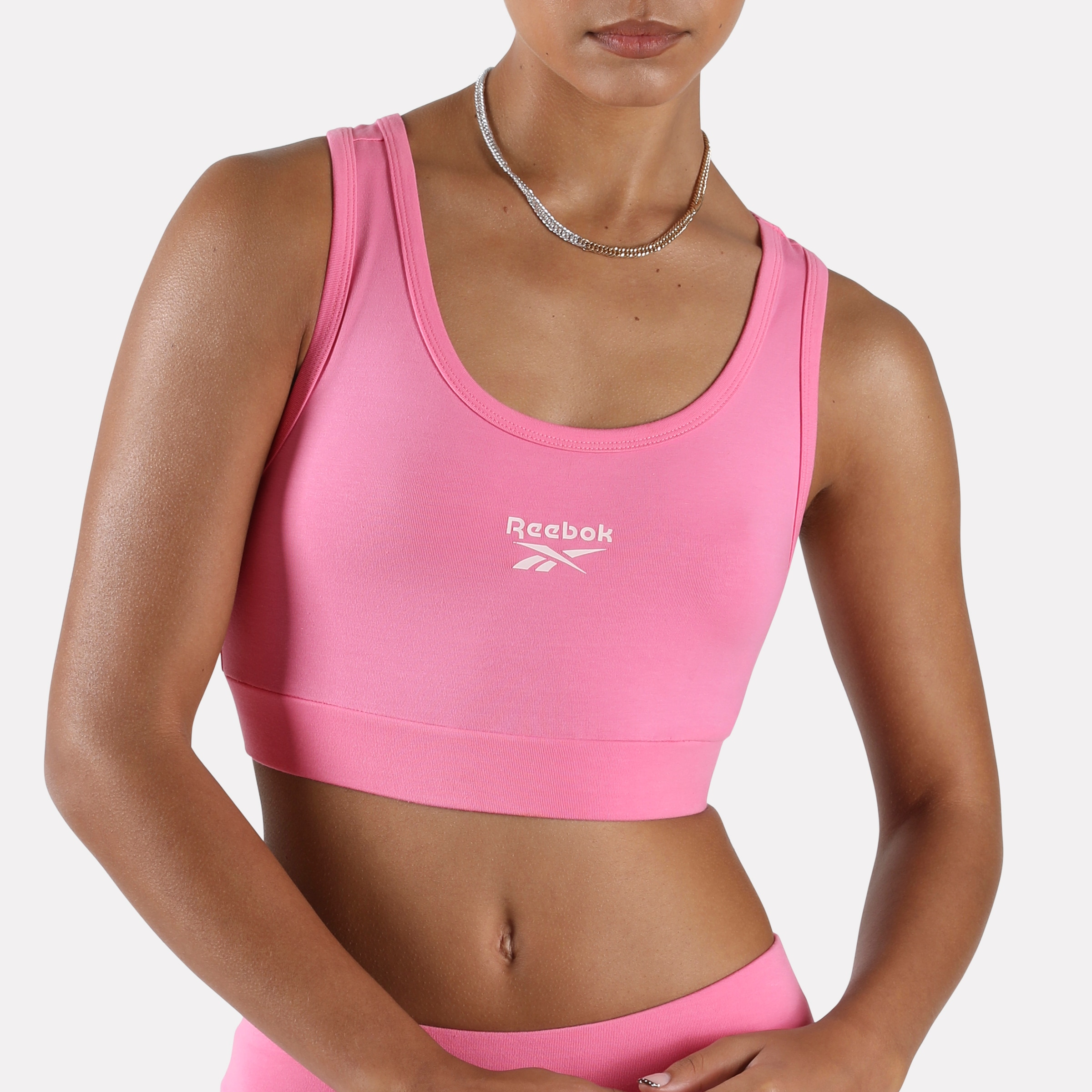 Reebok Sport-BH "ID COTTON BRALETTE" aus Baumwolle und Elasthan, maschinenwaschbar, mit Baumwollanteil