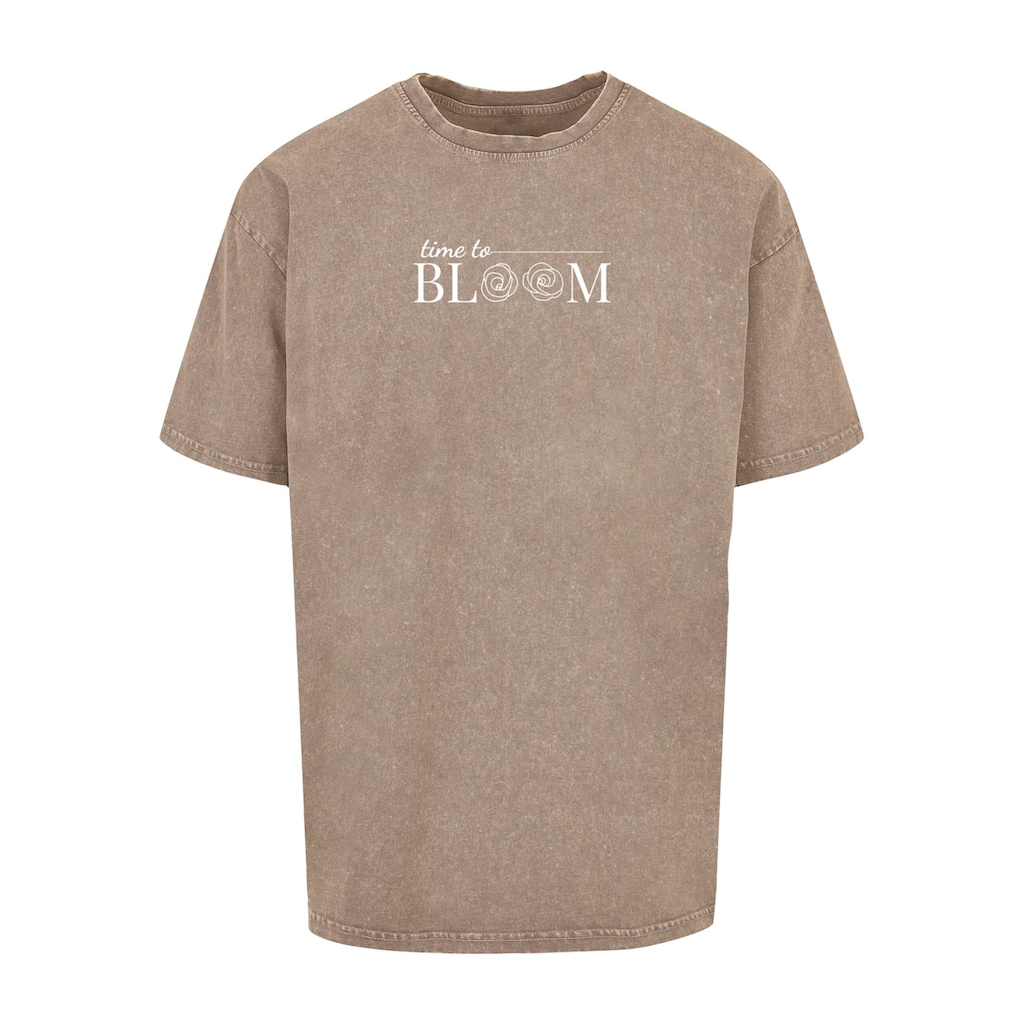 Merchcode T-Shirt »Merchcode Herren Time to bloom - Acid Washed Heavy Oversized Tee«, (1 tlg.)