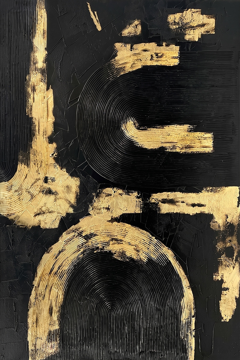 queence Acrylglasbild "Wandbild, Goldbild, Bild Abstrakte Kunst mit Blattgold veredelt" Abstrakte Fantasy Kunst Handveredelt mit Blattgold für eine edle und zeitlose Optik.
