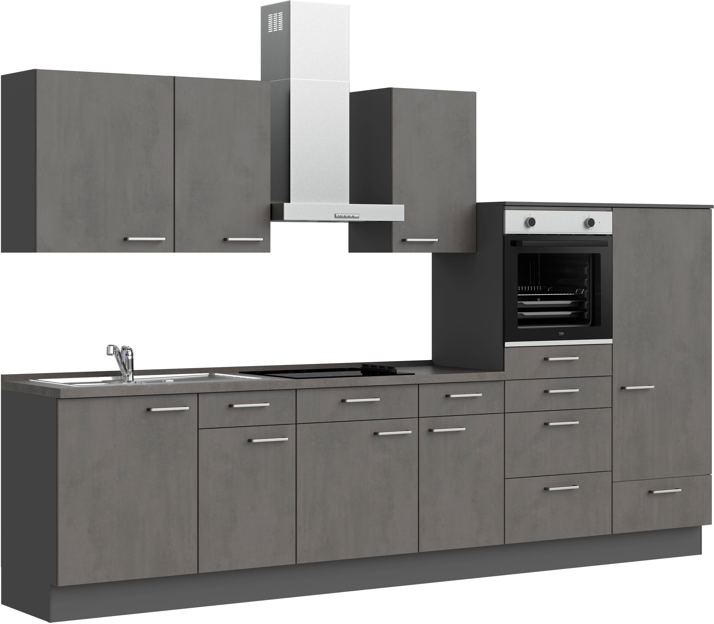 nobilia® Küchenzeile »"Riva I"«, vormontiert, Ausrichtung wählbar, Breite 330 cm, wahlw. mit E-Geräten