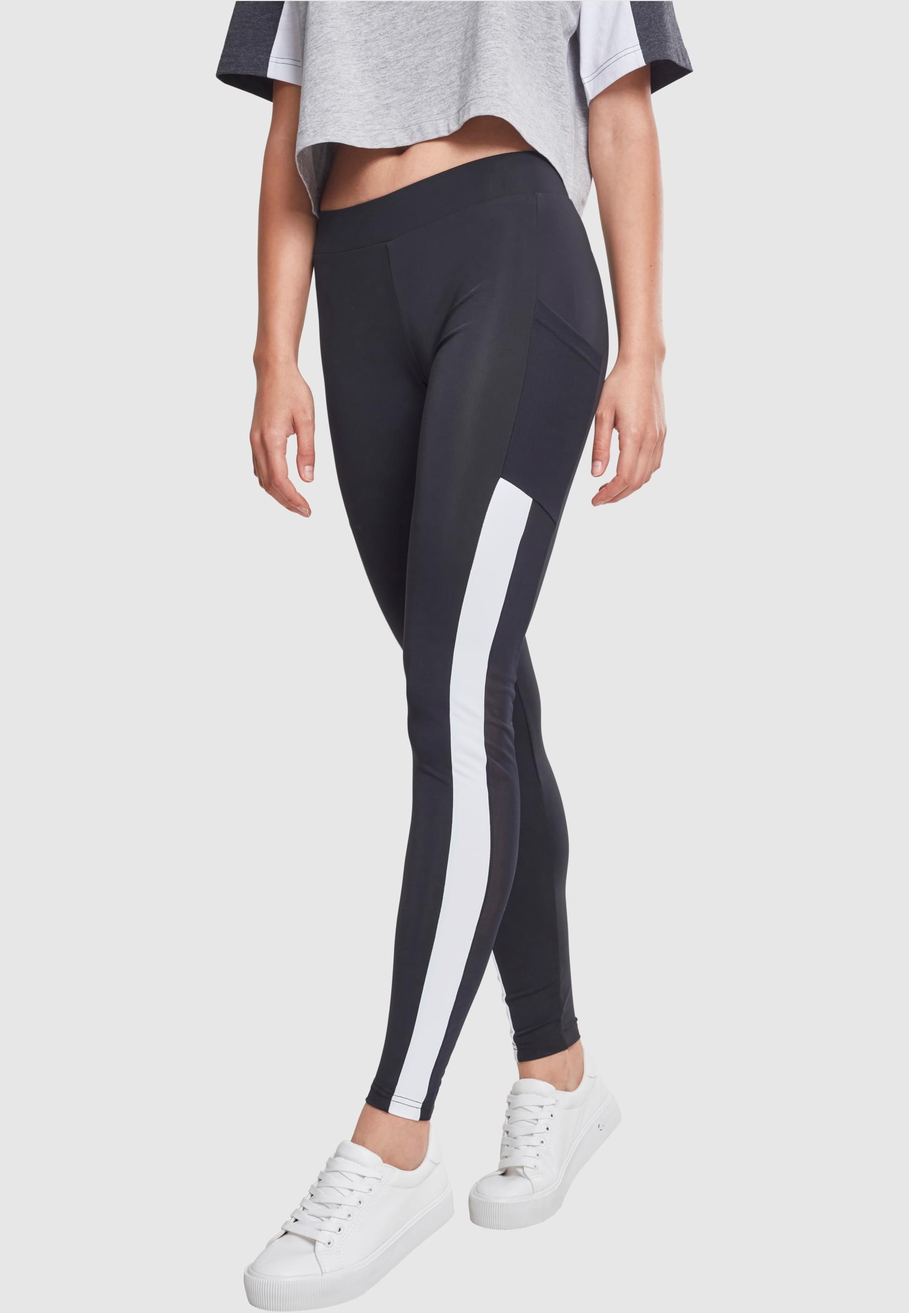 URBAN CLASSICS Leggings »Urban Classics Damen Ladies Tech Mesh Striped Pocket Leggings«, (1 tlg.)