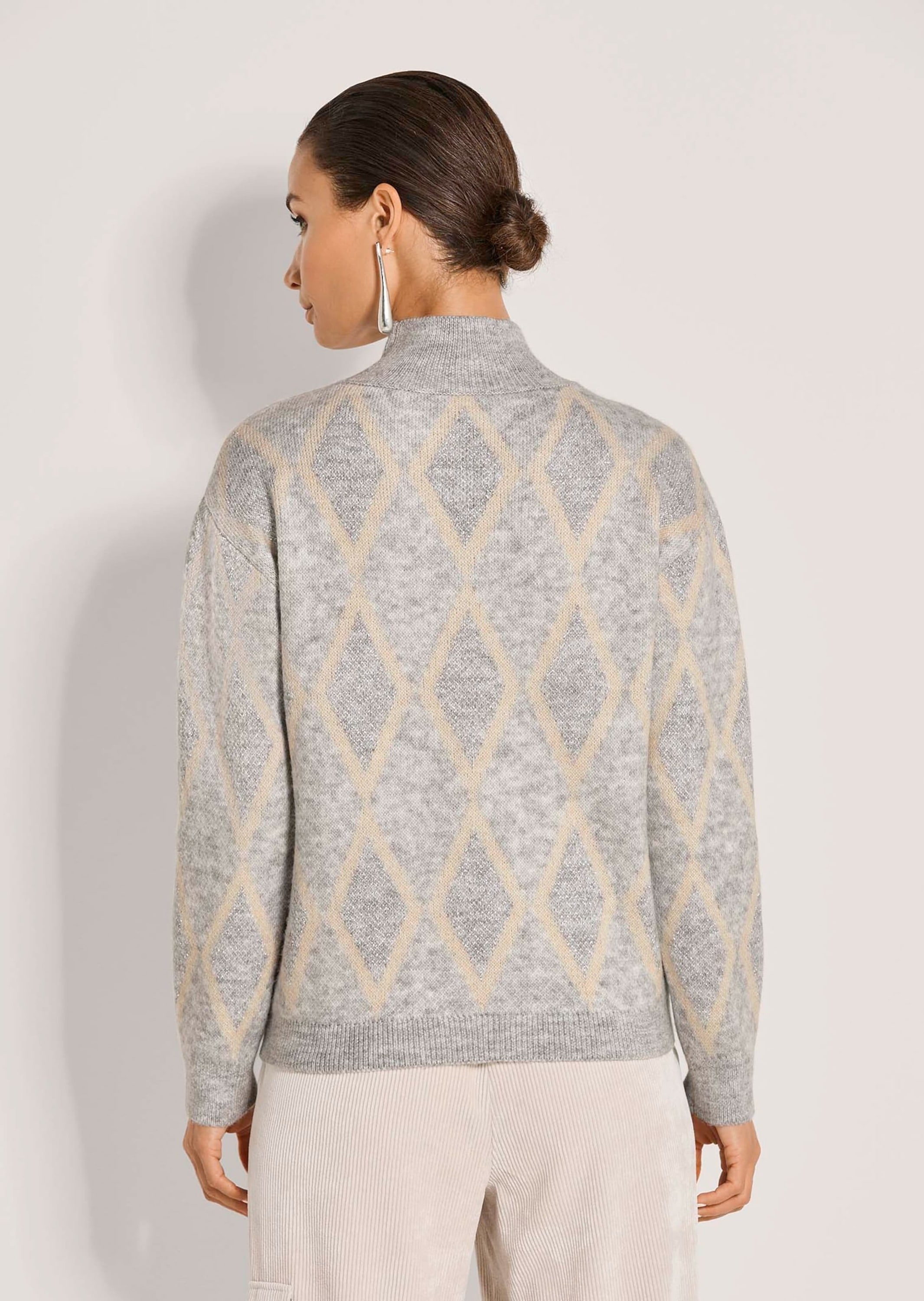 MADELEINE Longpullover »Pullover Glitzernder Pullover mit Rauten-Muster«