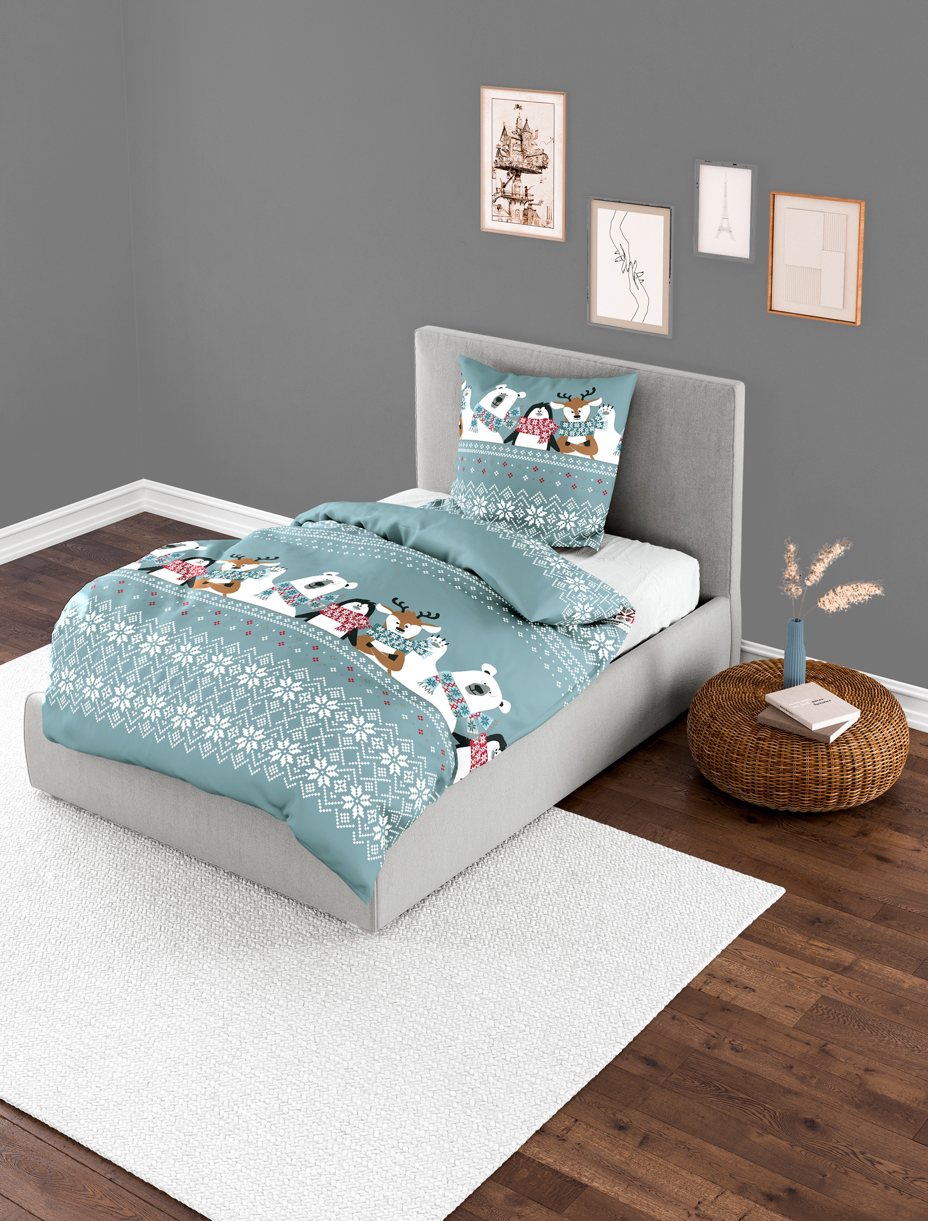 BIERBAUM Bettwäsche "4101" 2 Stk. Biber, 100 % Baumwolle, pflegeleicht günstig online kaufen