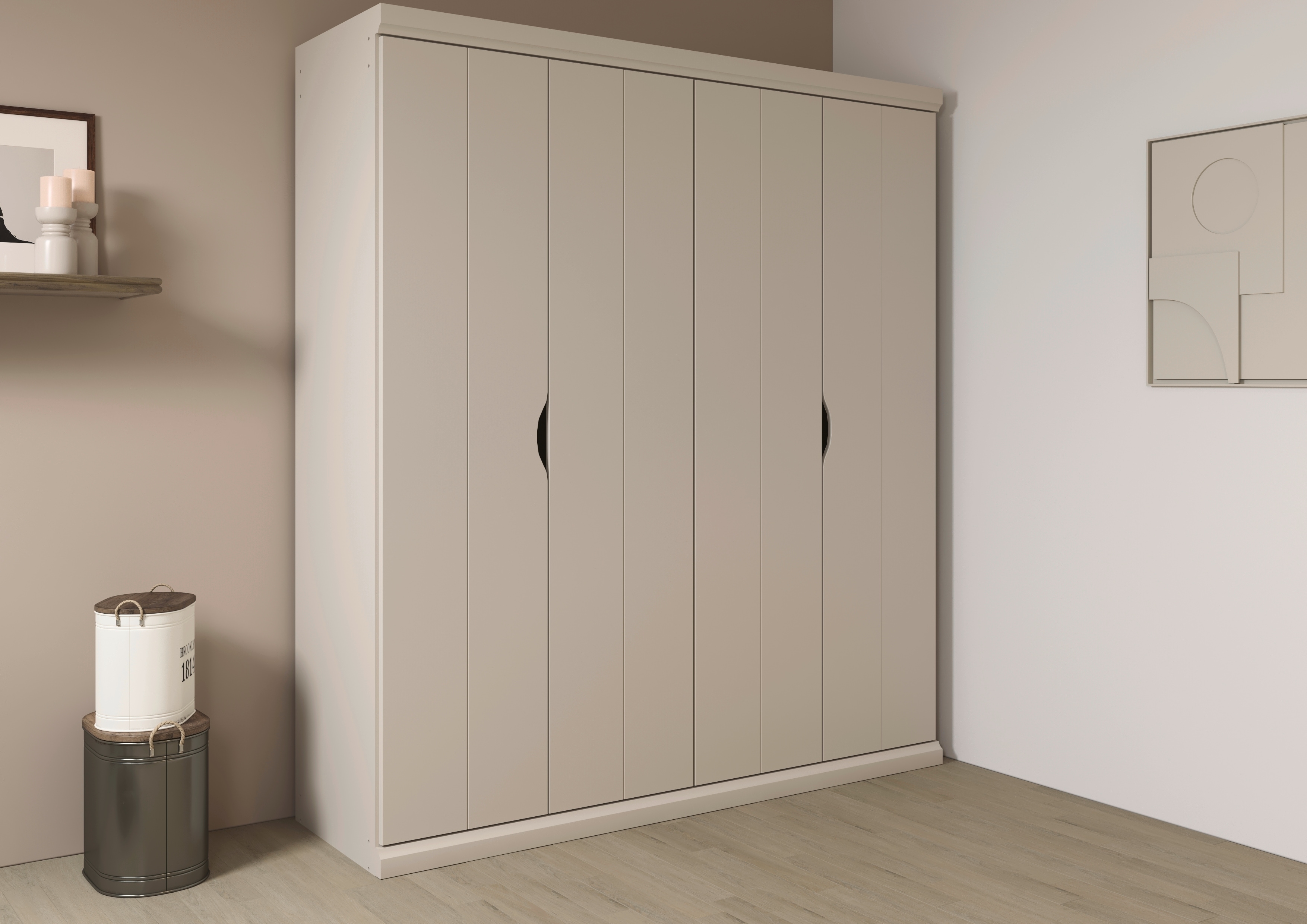 OTTO home Kleiderschrank "Mehrzweckschrank Aktenschrank Möbel Mietswohnung Schlafzimmer MARLENE" 3 verschiedene Ausstattungen BASIC/CLASSIC/PREMIUM (inkl. SOFT-CLOSE), in 3 Breiten 91/136/181 cm im Landhaus-Stil MADE IN GERMANY