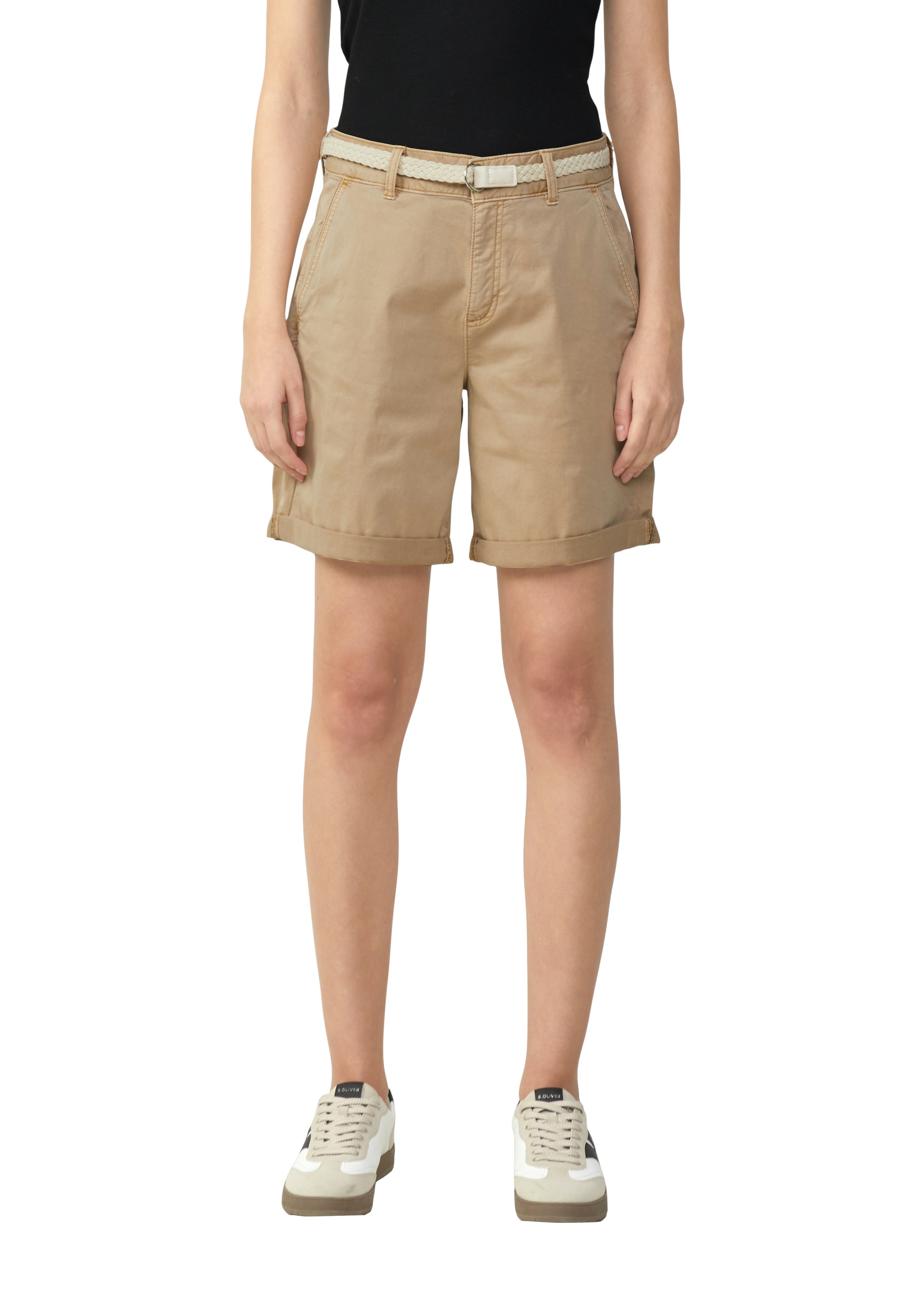 s.Oliver Chinoshorts Sommerhose mit geflochtenem Gürtel günstig online kaufen
