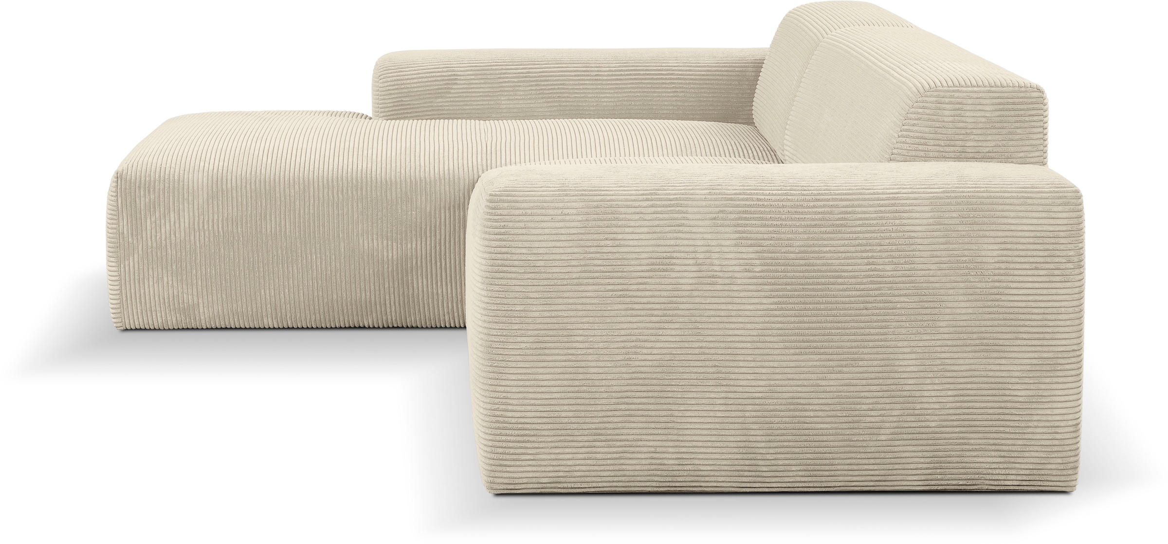 WERK2 Ecksofa »Zeus L-Form«, Curvy Trend Ecksofa mit urbaner Optik in weichem Cord