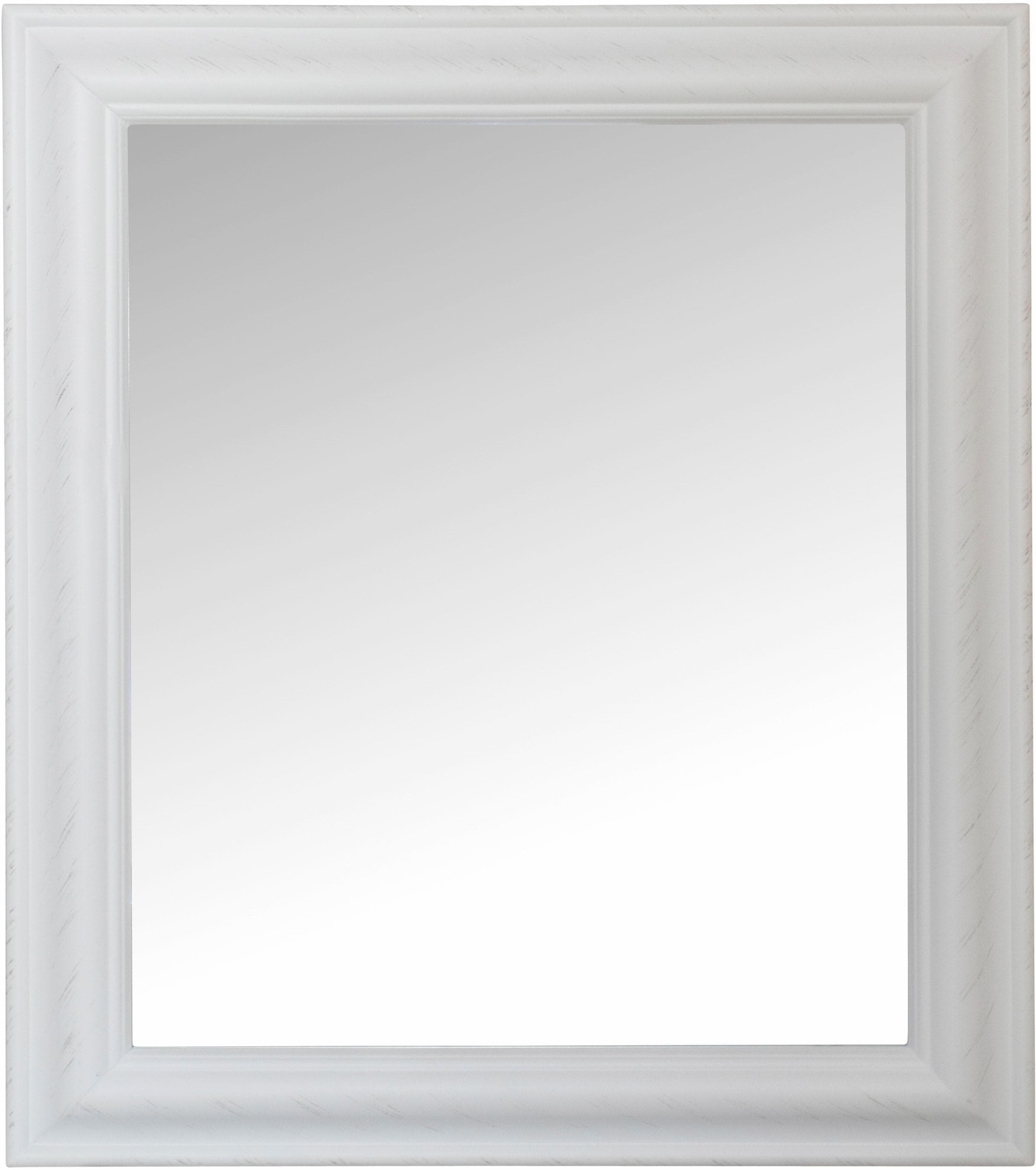 Wandspiegel »Asil«, (1 St.), weiß, rechteckig, Rahmen mit Antik-Finish, Spiegel mit...