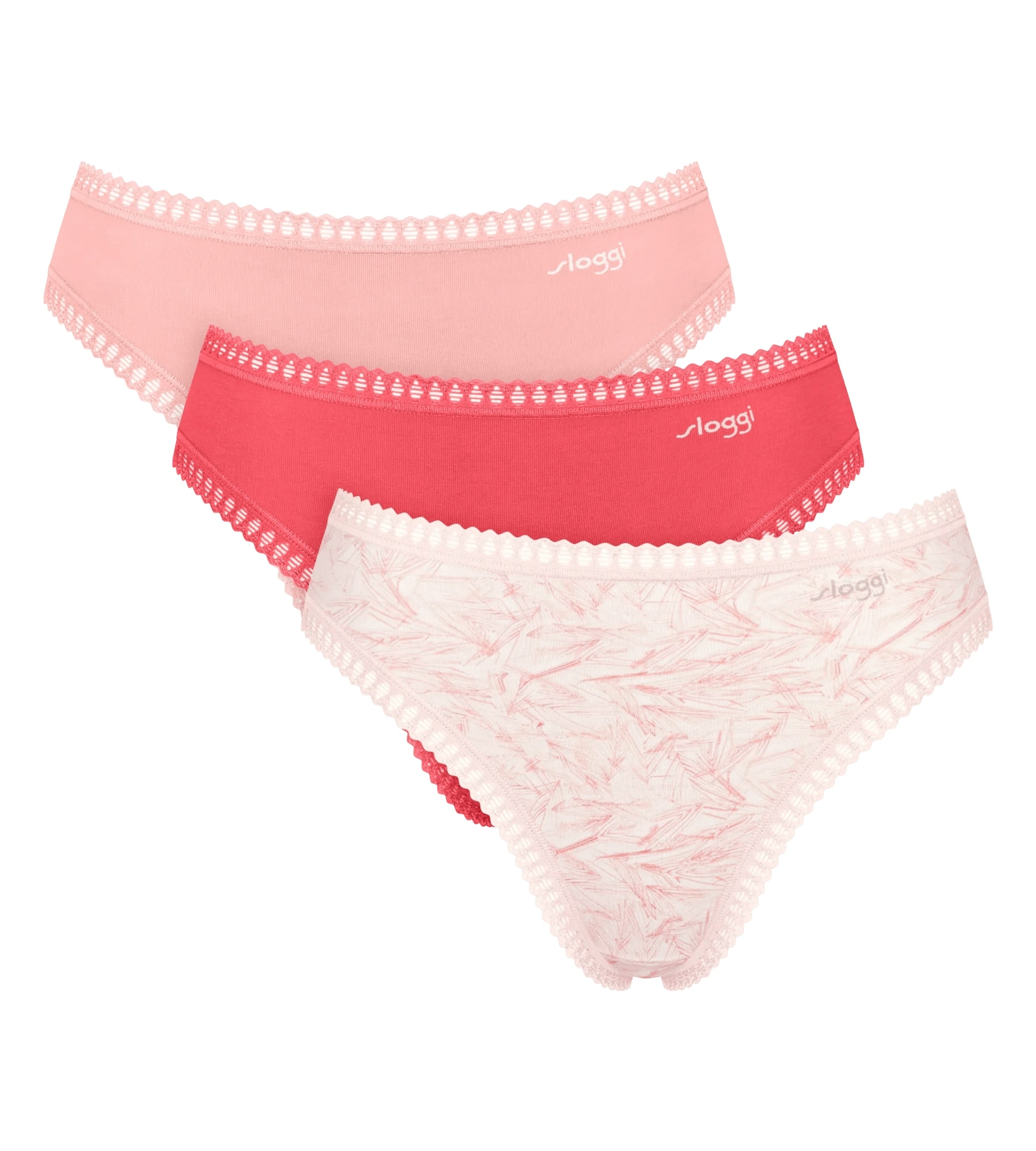 sloggi "GO Crush" mit Spitzendetails, Multipack, hoher Beinausschnitt