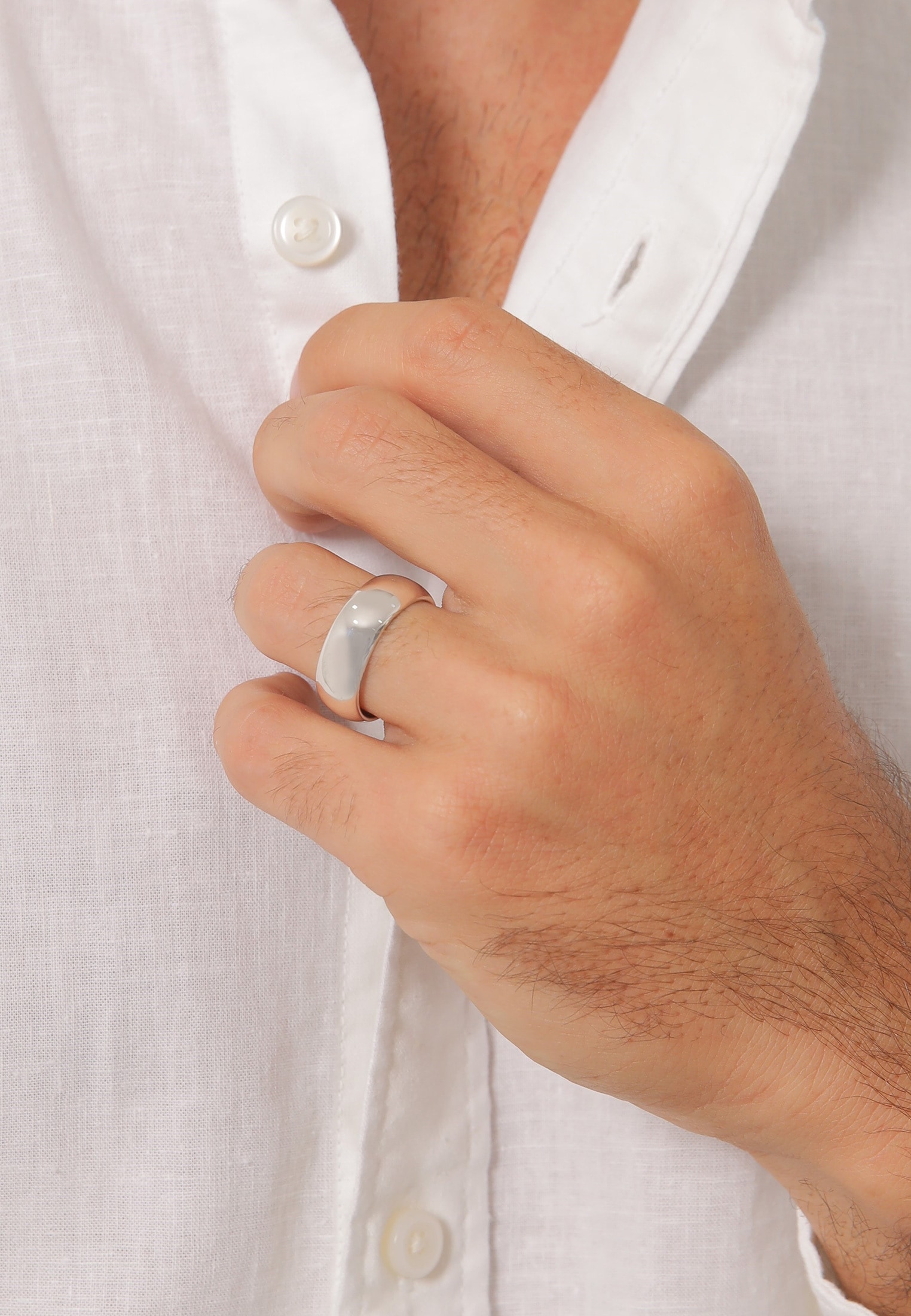 Kuzzoi Silberring »Ring Herren Bandring Basic Breit Klassik 925 Silber«