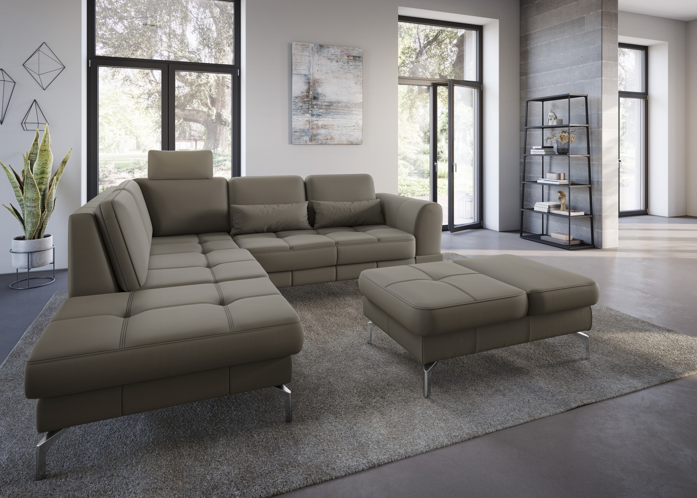 sit&more Hocker »Bendigo«, mit Klappfunktion, Bodenfreiheit 15 cm, wahlweise in 2 Fußfarben