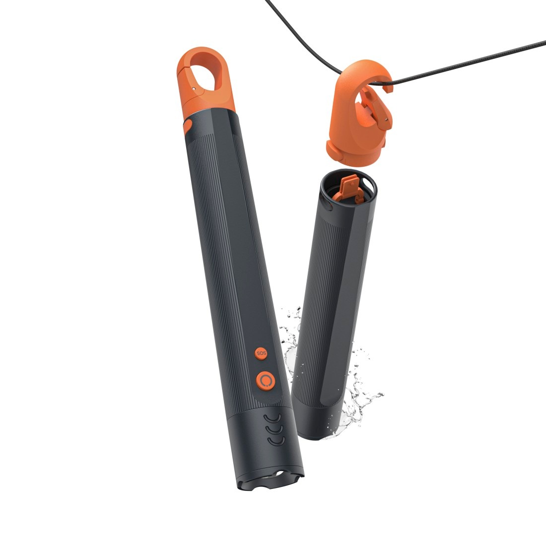 HAMA LED Taschenlampe "LED-Taschenlampe, Batterien, stoßfest, Alu, 4 Modi + SOS, Zoom"schwarz, Mobilleuchten, stromsparend, Schutz vor Spritzwasser,