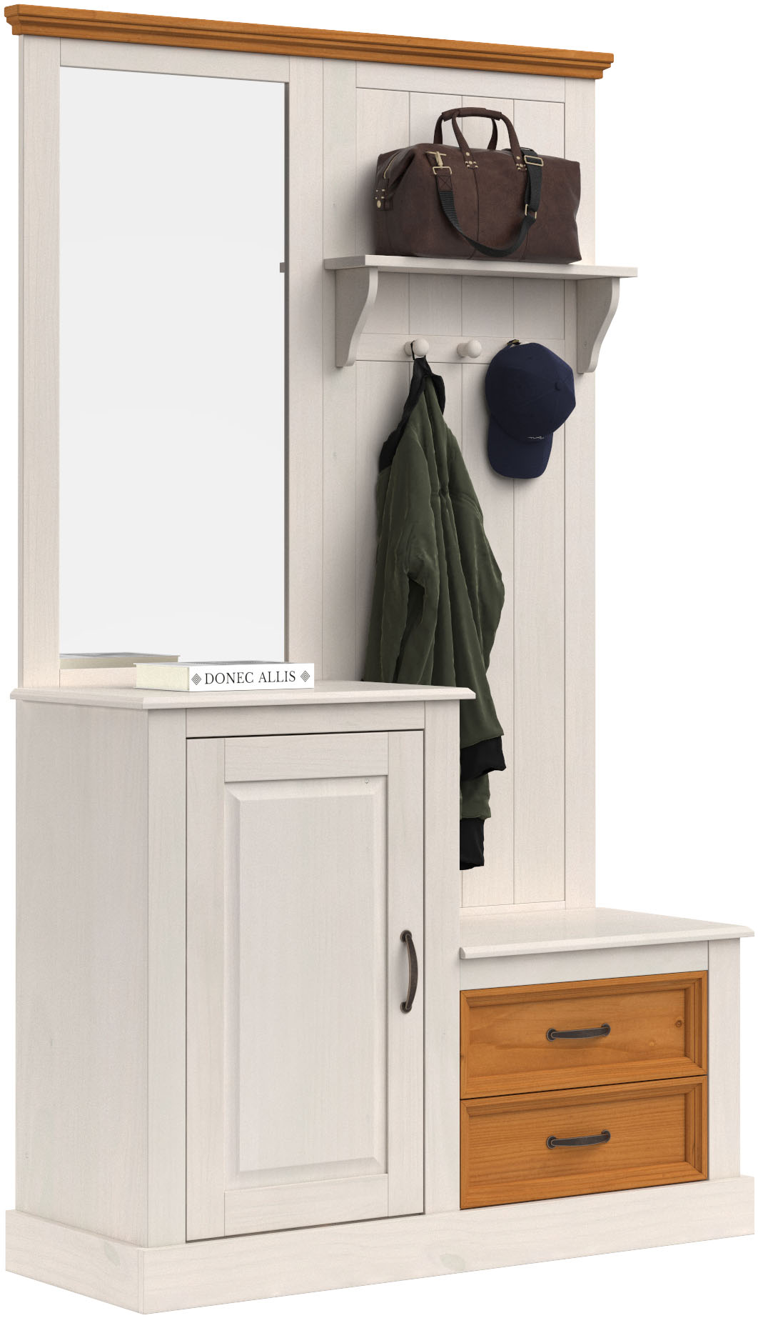 Thumbnail - Home affaire Garderobenschrank "Selma", Kompaktgarderobe, mit Spiegel, Haken und Hutablage, Breite 110 cm