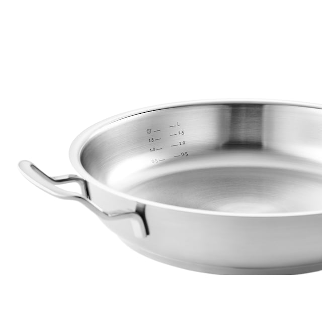 Fissler Servierpfanne | breitem COLLECTION® 18/10, Induktion Deckel«, »ORIGINAL-PROFI (2 mit Schüttrand, Made Bräter mit Edelstahl Germany, Kaltmetallgriffen. BAUR tlg.), in