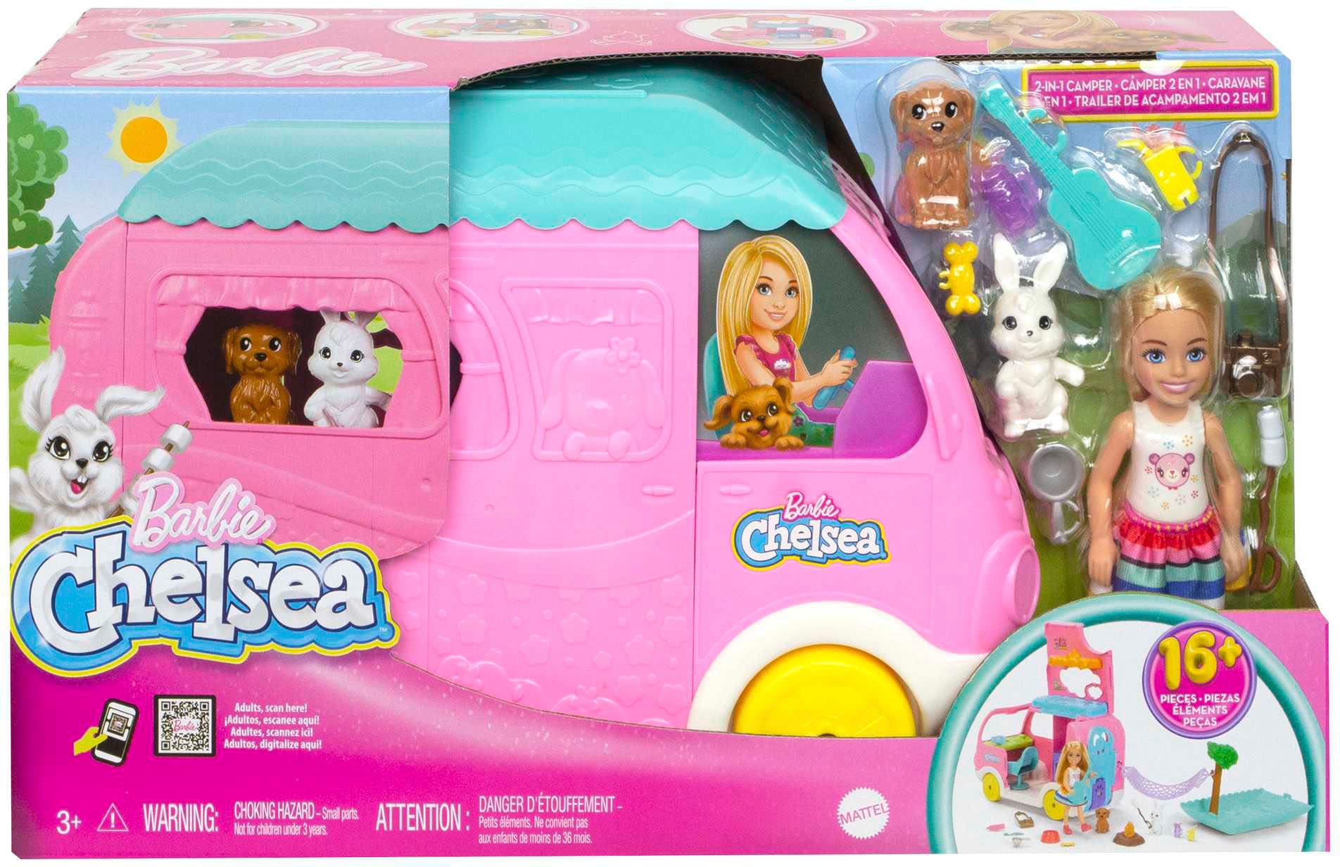 Barbie Puppen Fahrzeug »Chelsea 2-in-1 Camper Spielset mit Puppe«