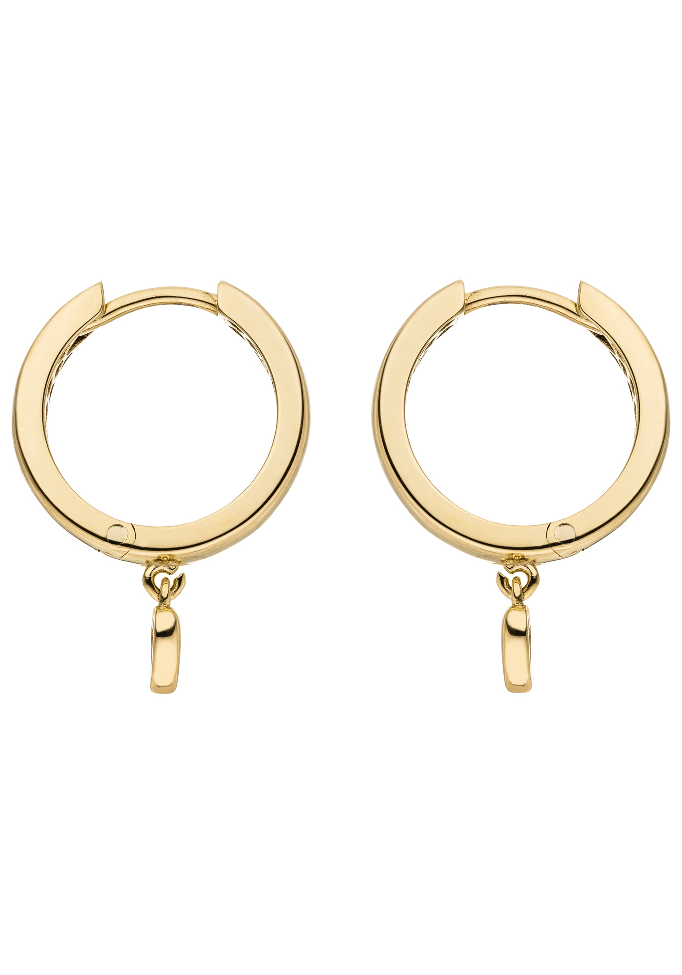JOBO Paar Creolen »Ohrringe mit Herz-Anhänger 21 mm« 8 Karat 333 Gold mit 2 Zirkonia