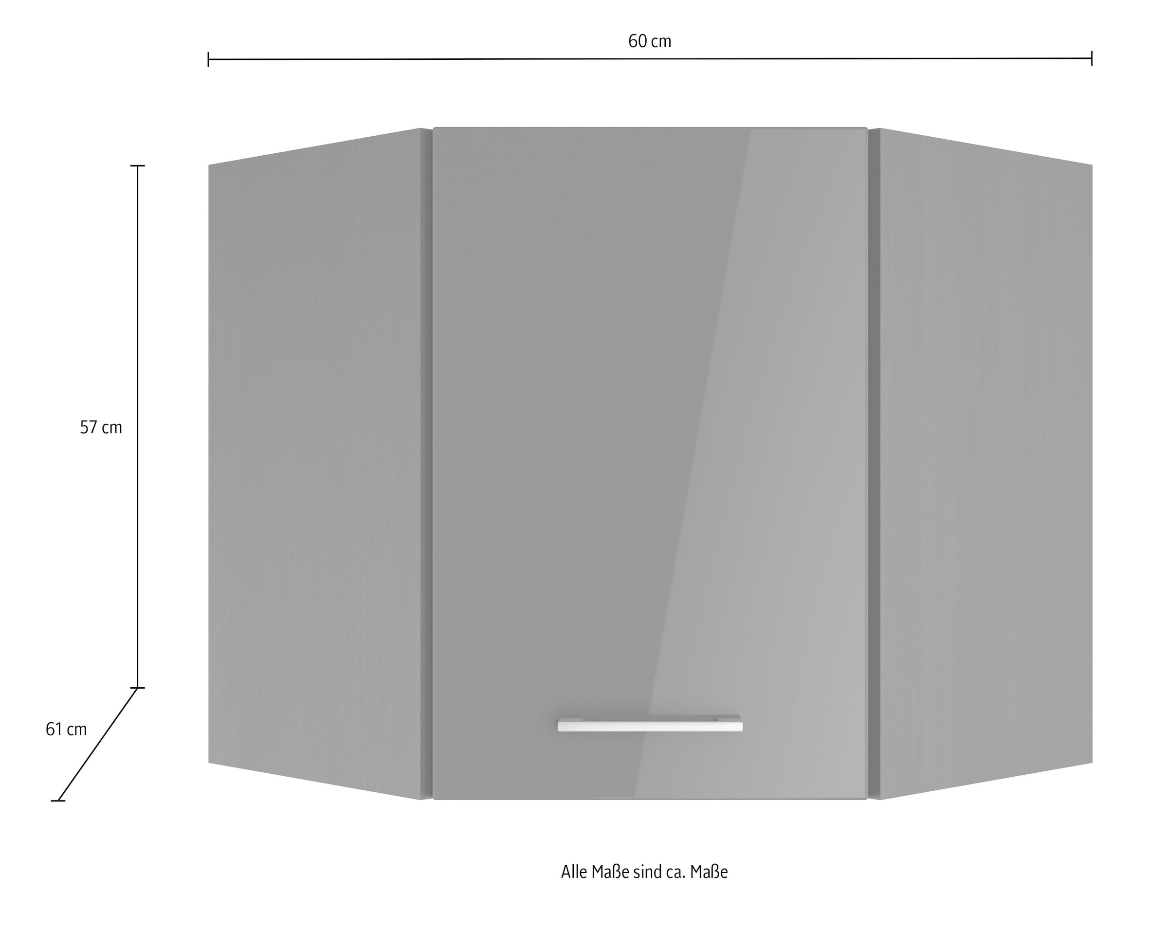 KOCHSTATION Eckhängeschrank »KS-Milan«, HELD Möbel, Eckhängeschrank 60x60 cm, matte oder hochglänzende Fronten