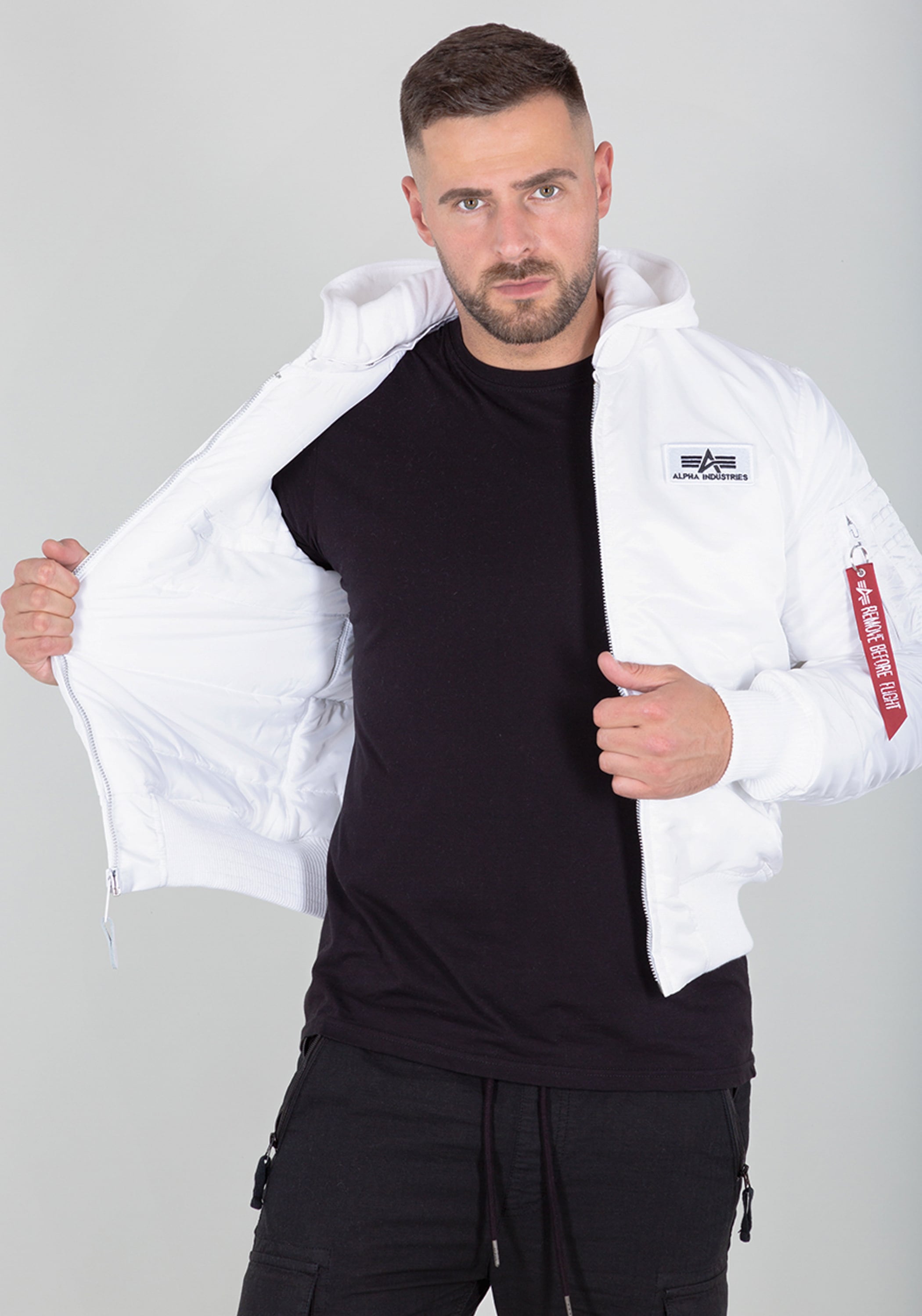 Alpha Industries Bomberjacke »Alpha Industries Men - Bomber Jackets MA-1 Zip Hood Back Print«