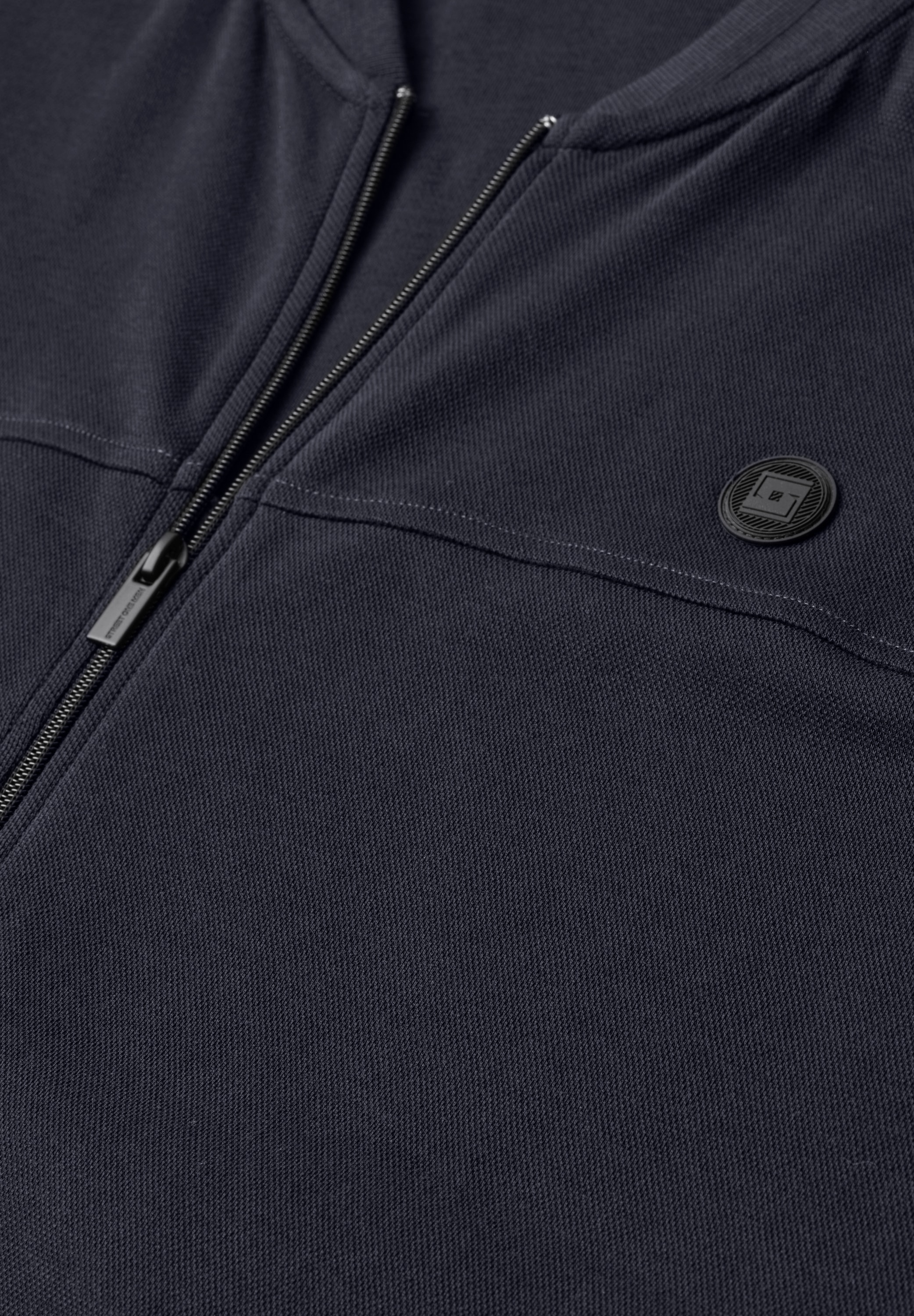 STREET ONE MEN Sweatjacke mit Piqué-Struktur