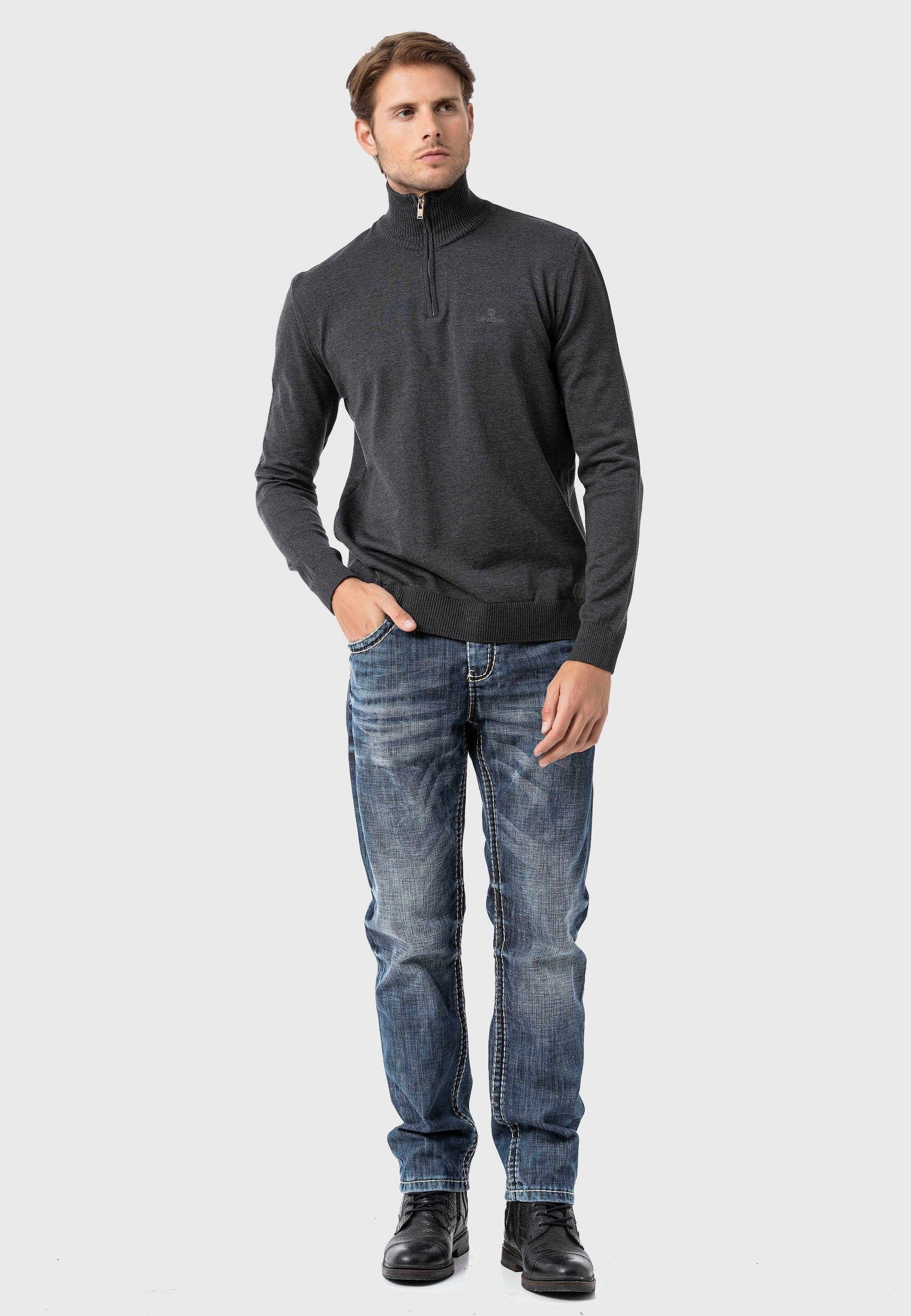 Cipo & Baxx Troyer »Pullover«, mit Troyer-Kragen