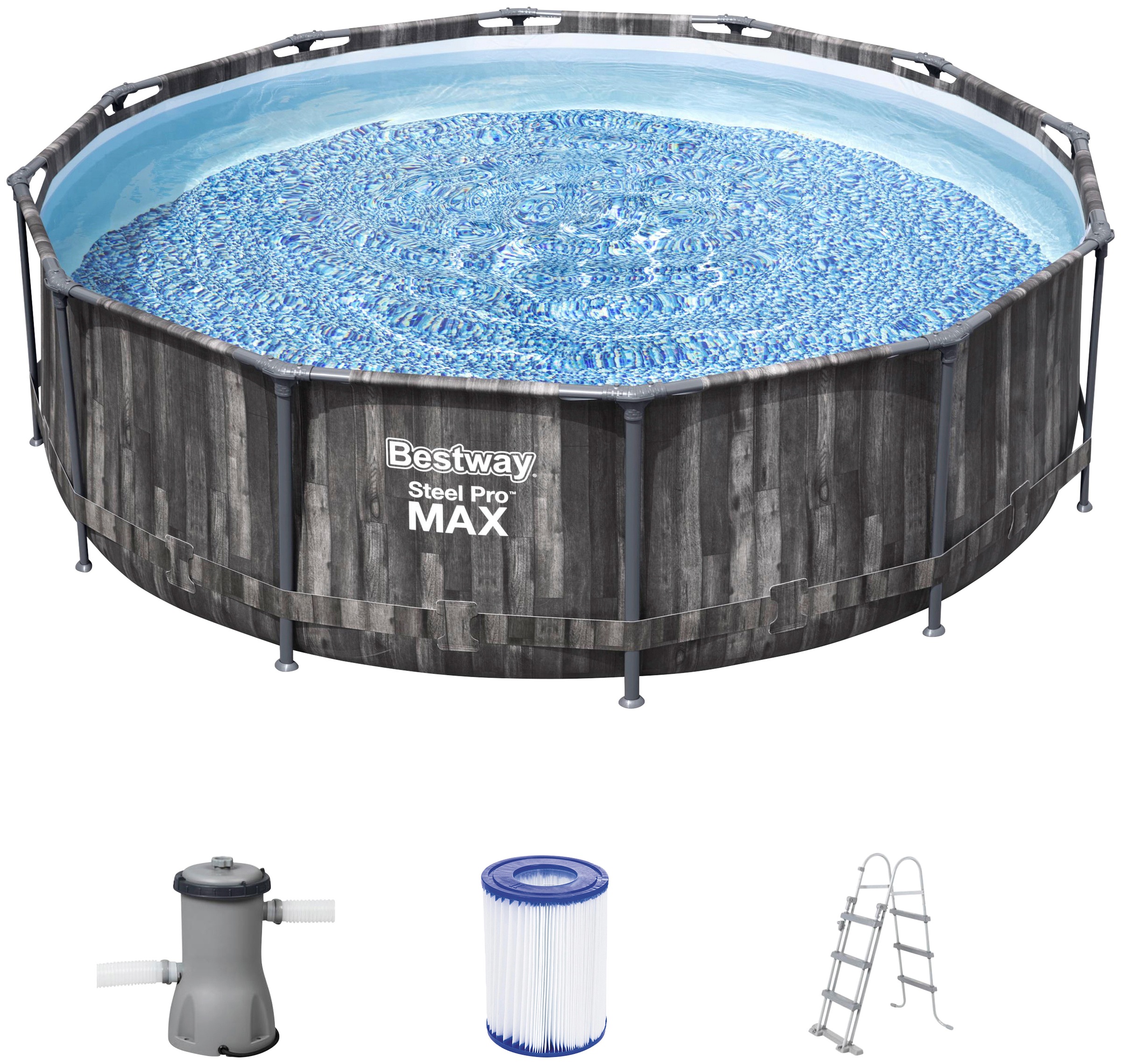 Bestway Framepool »Steel Pro MAX™ Frame«, (Set), ØxH: 366x100 cm