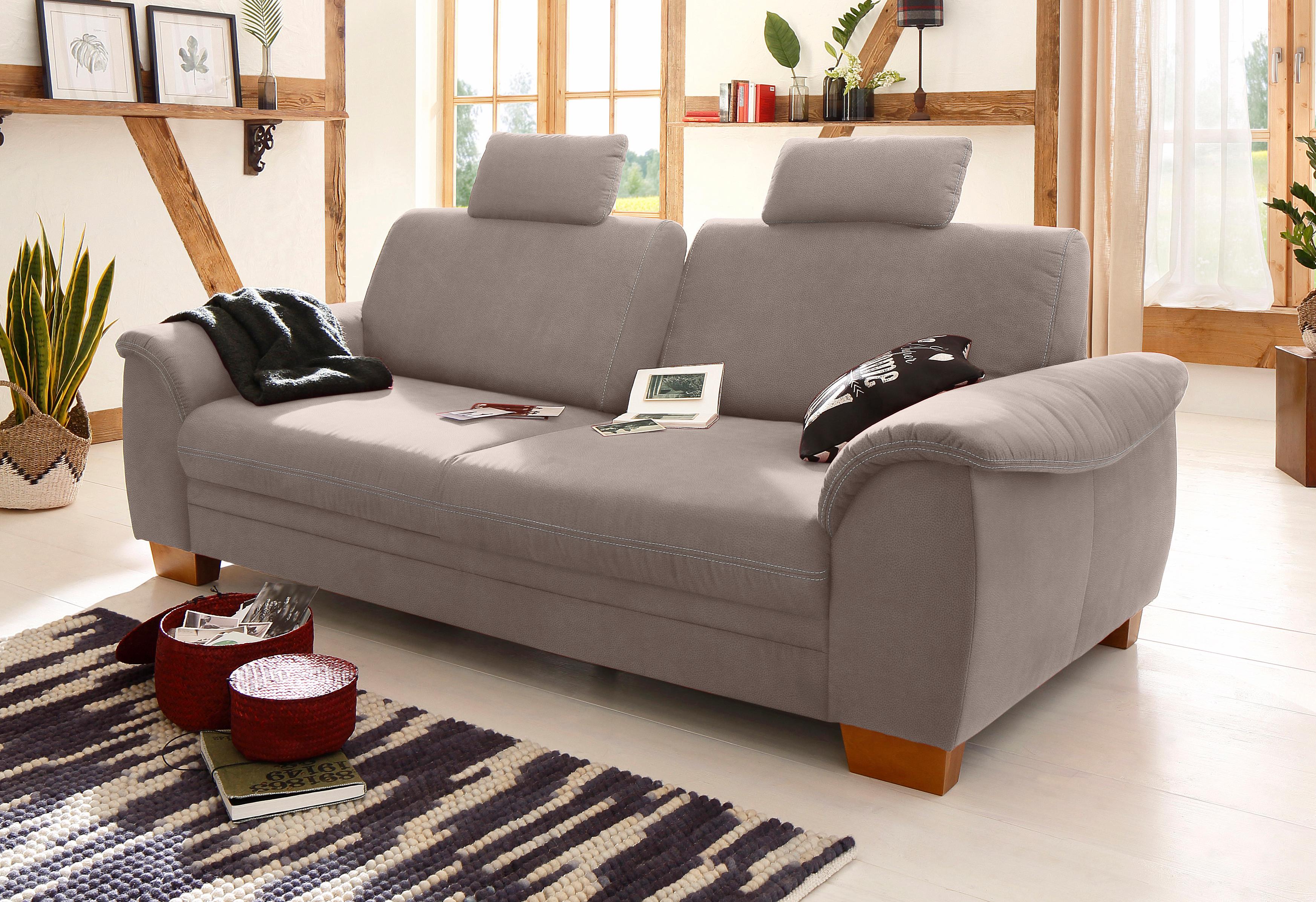 OTTO home 3,5-Sitzer "Husum" mit Sitztiefenverstellung, Kontrastnaht und Federkern