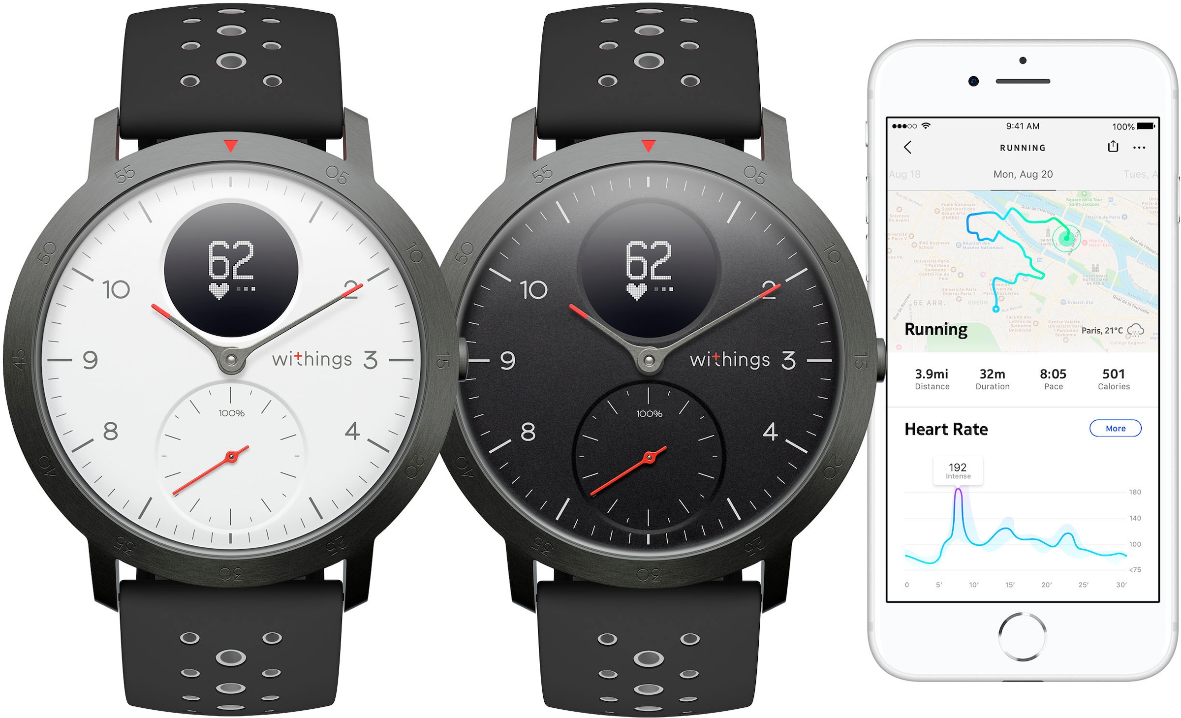 Withings Fitnessuhr »STEEL HR Sport«