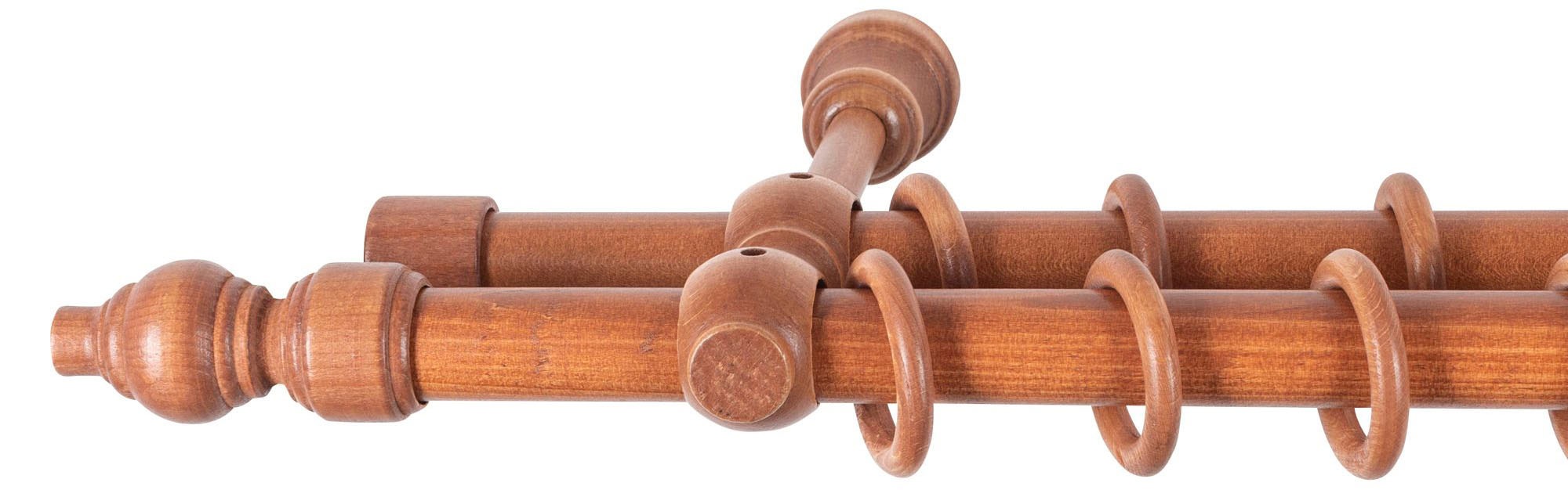 SN DECO GROUP Gardinenstange »Filigrano«, 2 läufig-läufig, Fixmaß, 28 mm, Holz, verschiedene Längen und Farben, Komplettset