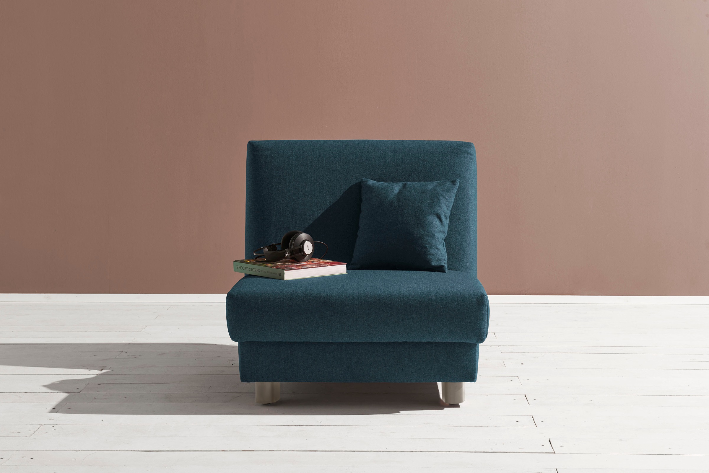 ell + ell Schlafsofa »Enny«, Liegefläche Breite 80 cm, Liegehöhe 40 cm, Füße alufarben, Rückenlehne