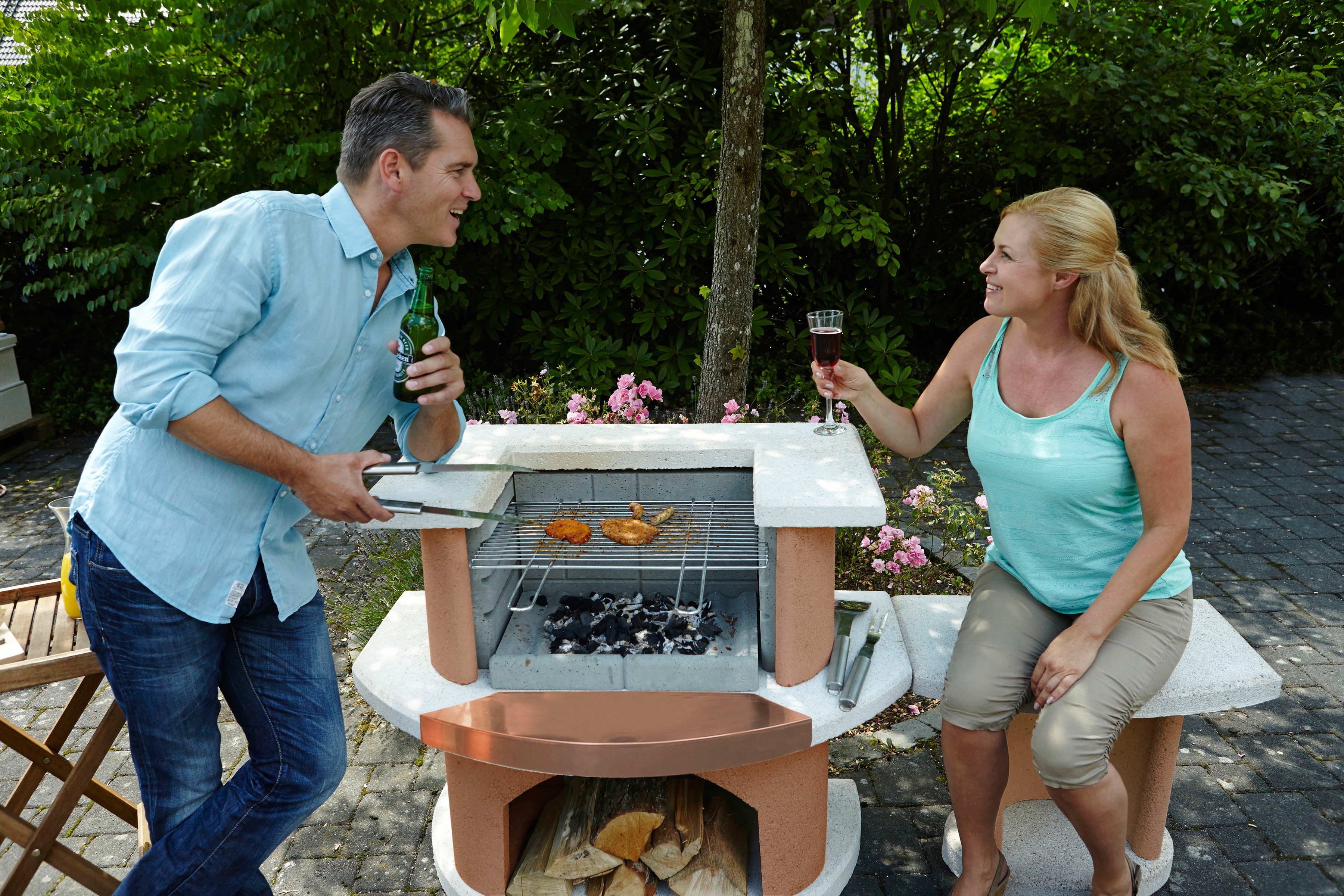 Thumbnail - Buschbeck Holzkohlegrill "Grillbar Bologna", BxTxH: 110x65x93 cm