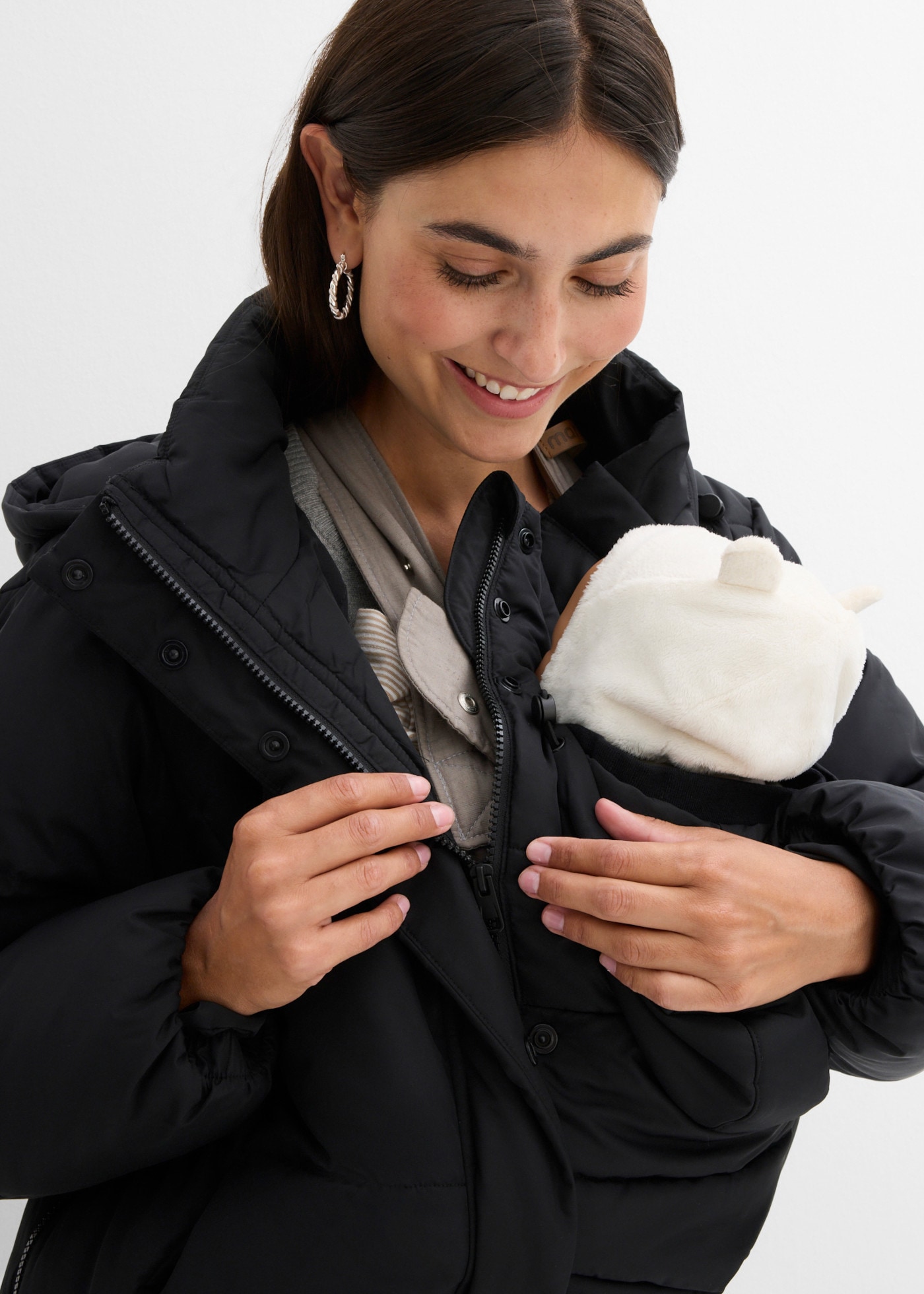 bonprix Umstandsjacke wattiert, wasserabweisend, Loose Fit