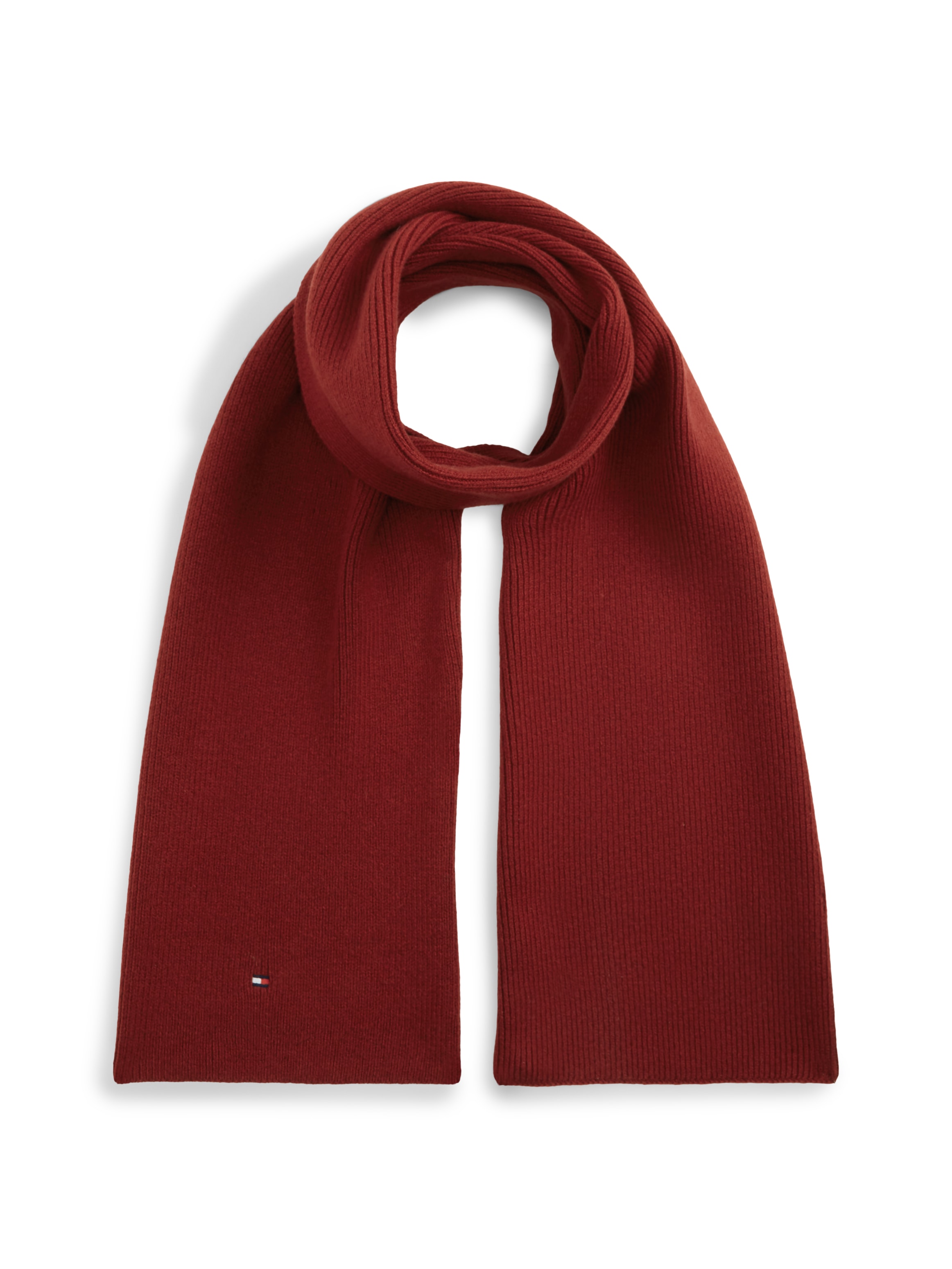 Tommy Hilfiger Strickschal "TH FLAG KNIT SCARF" mit Wolle und Hilfiger Flag