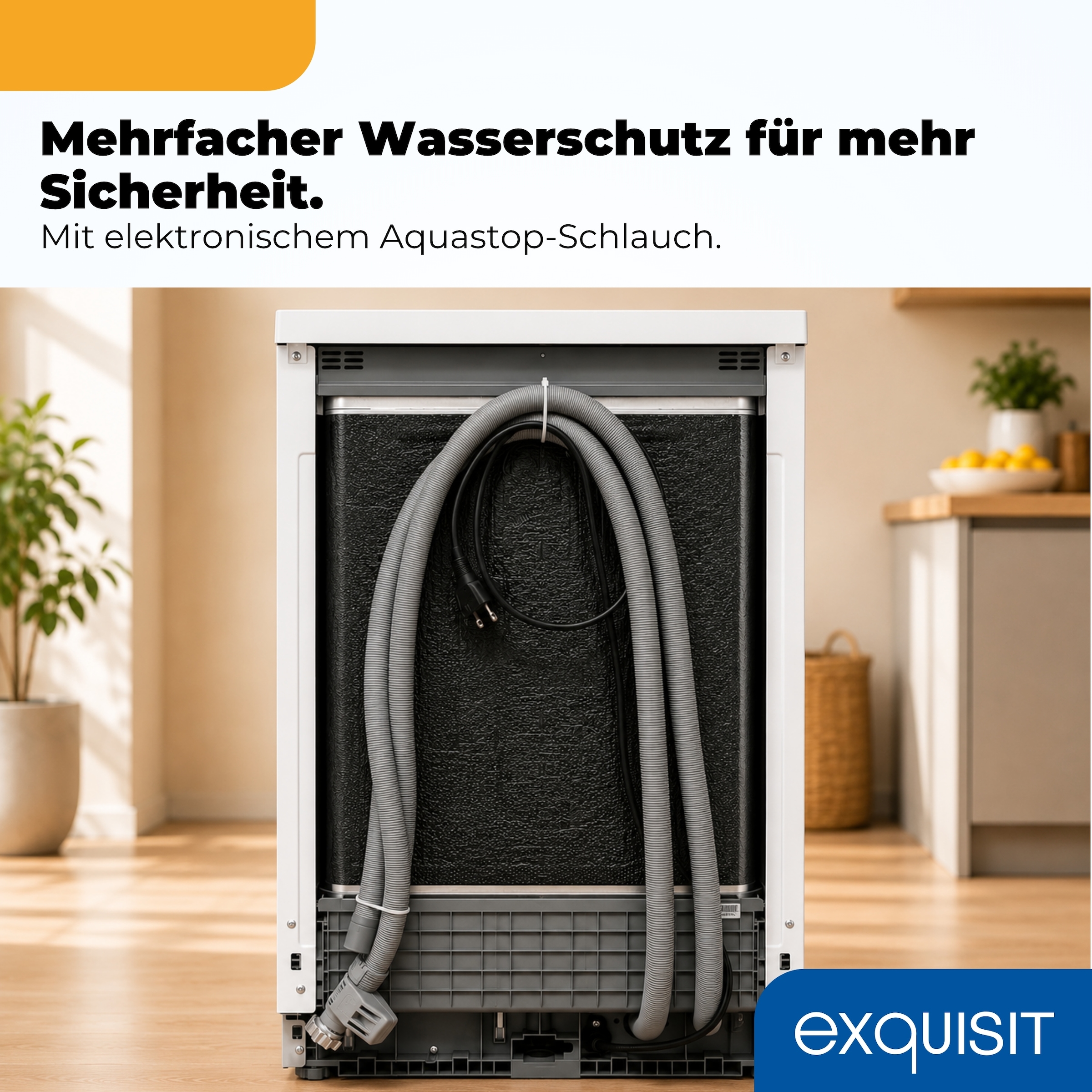 exquisit Standgeschirrspüler 9311 »GSP9311-450C weiss« 9 l 11 tlg. Maßgedecke 10 Maßgedecke, 7 Programme, Besteckschublade, Auto Door Open, AquaStop