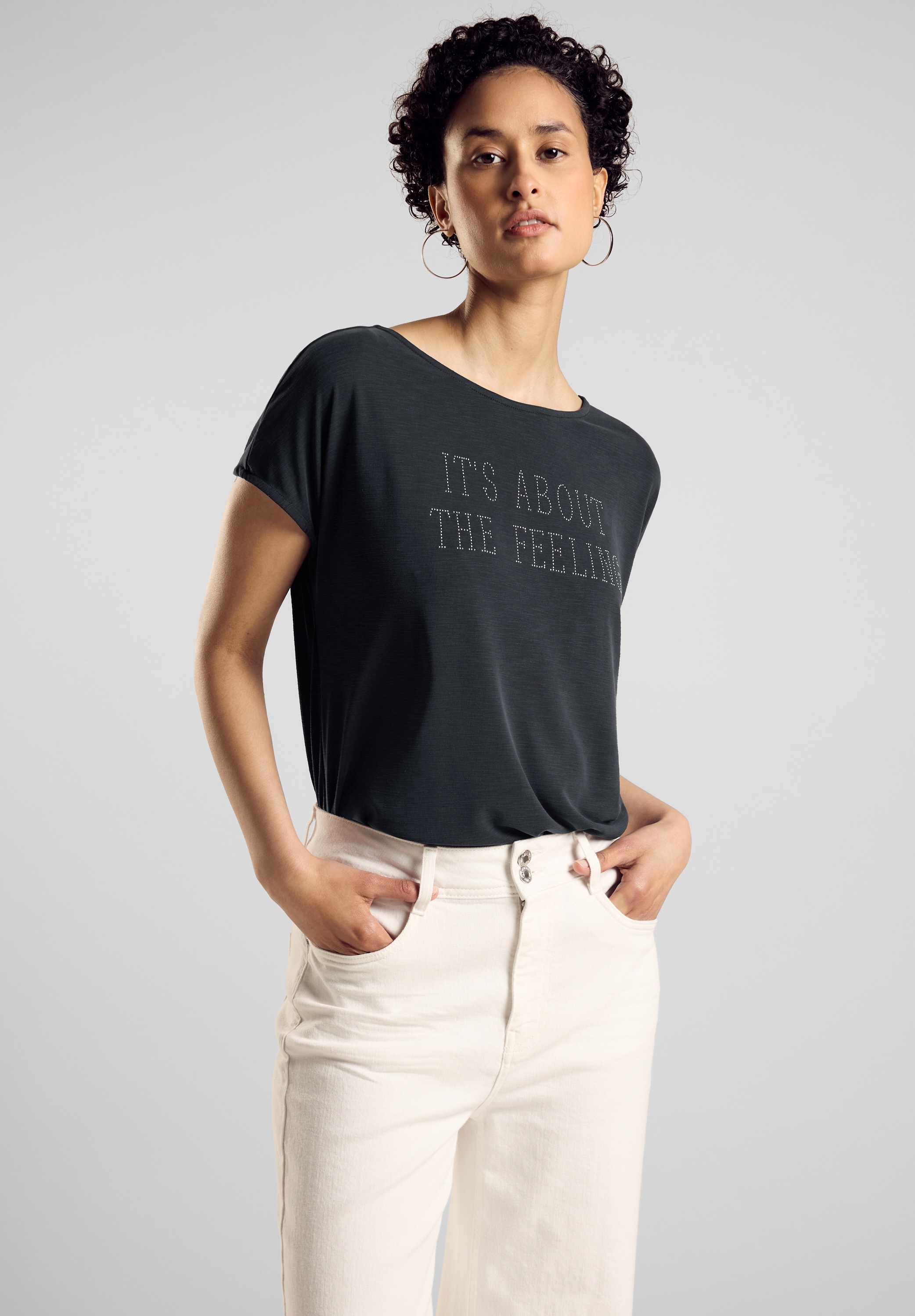 STREET ONE Shirttop, mit Schriftzug günstig online kaufen