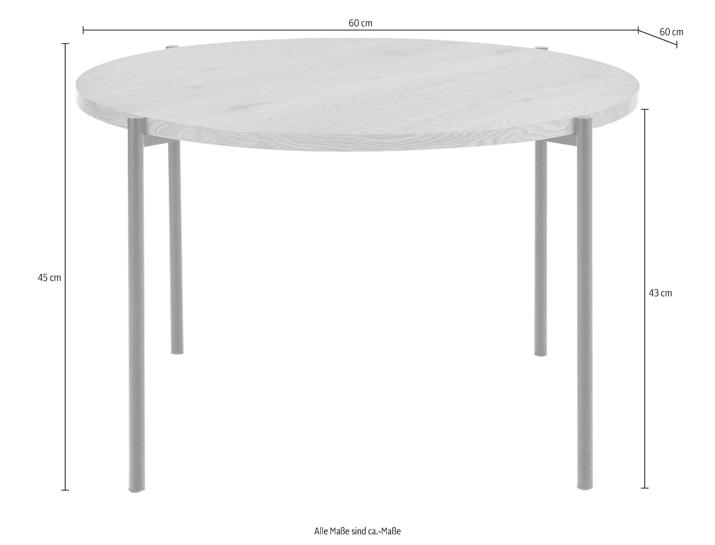 andas Couchtisch »Vantaa«, Tischplatte aus massiver Eiche, generelle Maße (B/T/H): 60/60/45 cm