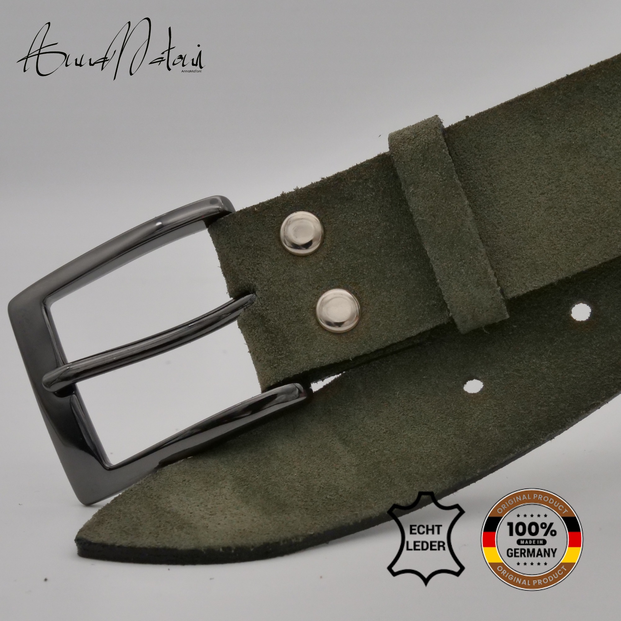 AnnaMatoni Ledergürtel »AnnaMatoni Damen Ledergürtel in hochwertigem Velour Leder 3,5cm«