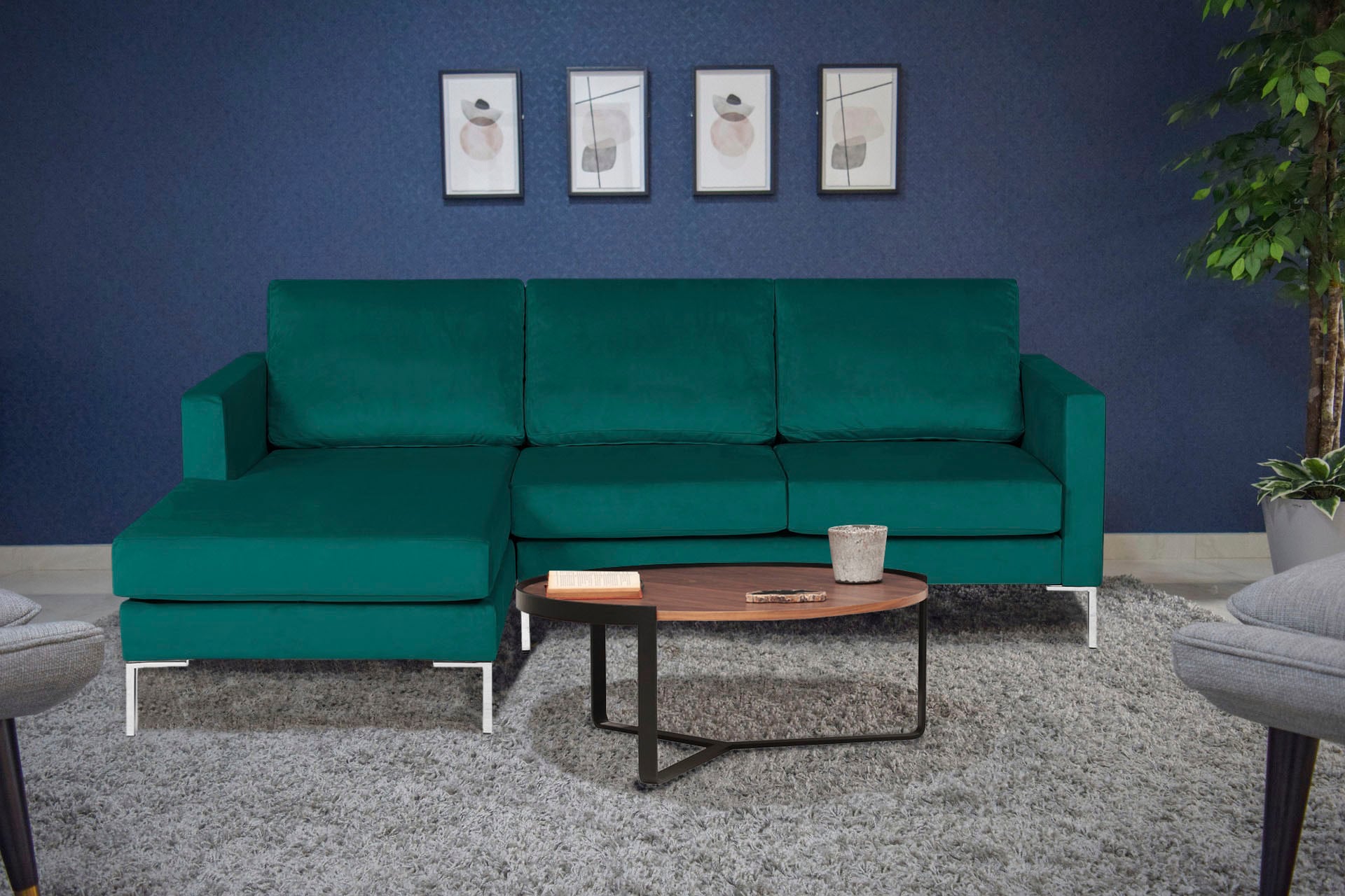 Ecksofa »Velina, L-Form«, mit Metall-Winkelfüßen, Breite 209 cm