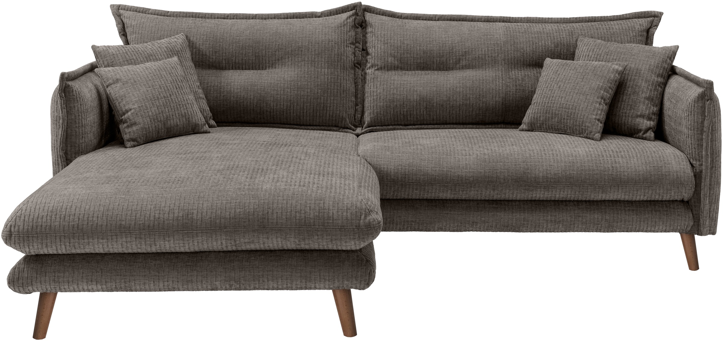 INOSIGN Ecksofa »Lazio modern und bequem, schmale Armlehnen, tolle Detailverarbeitung«, zwei verschiedene Fußfarben wählbar