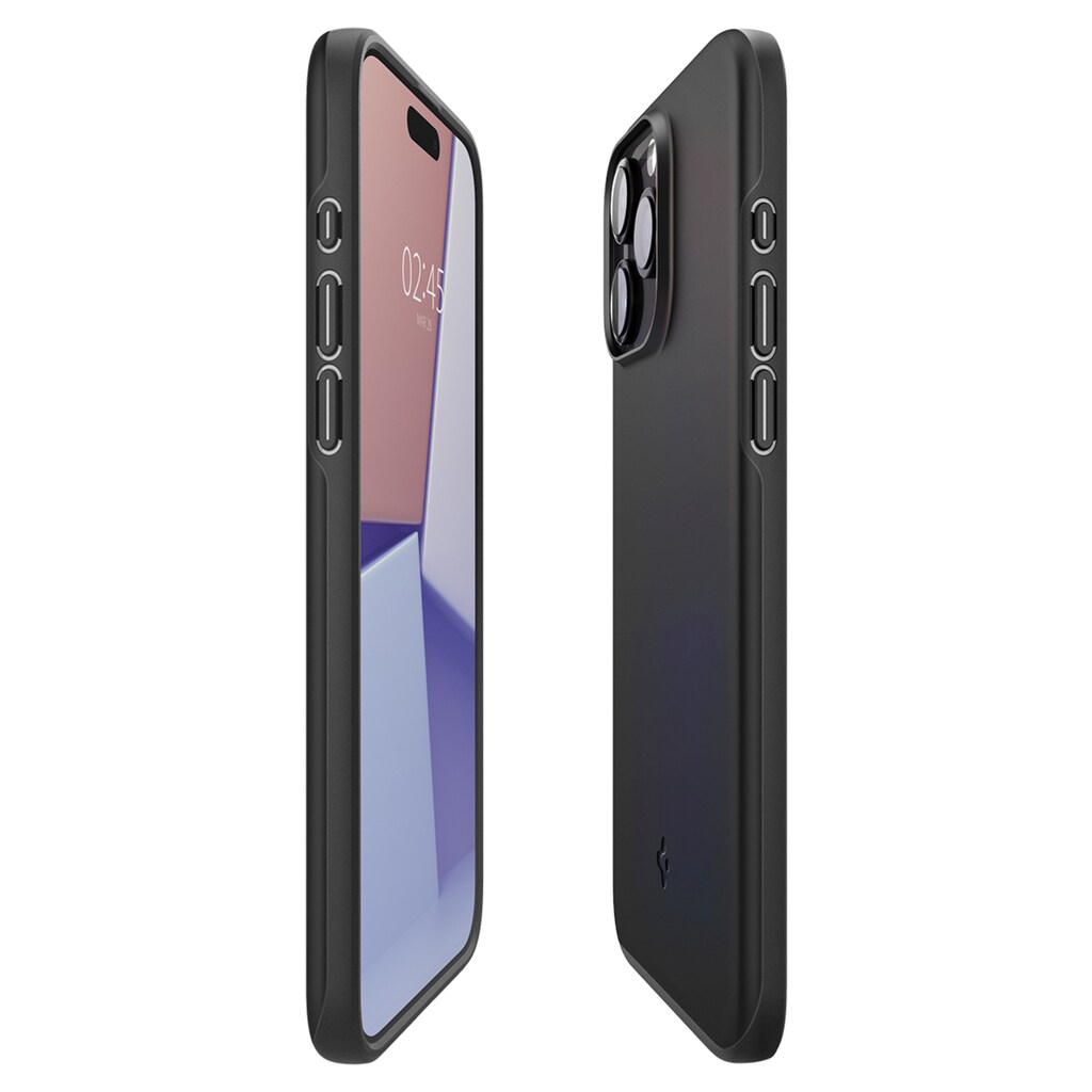 Spigen Backcover »Spigen Thin Fit for iPhone 15 Pro Max Black«, Apple iPhone 15 Pro Max
