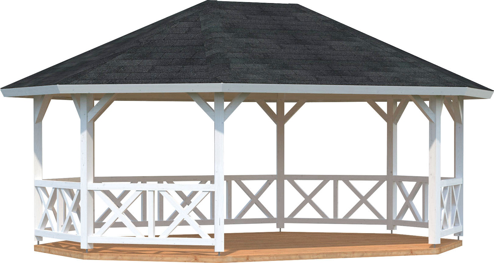Holzpavillon »Betty«, BxT: 615x551 cm, weiß