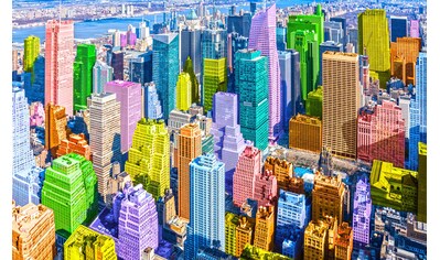 Fototapete »POP ART-NEW YORK MANHATTAN KUNST SKYLINE STADT FARBIG«