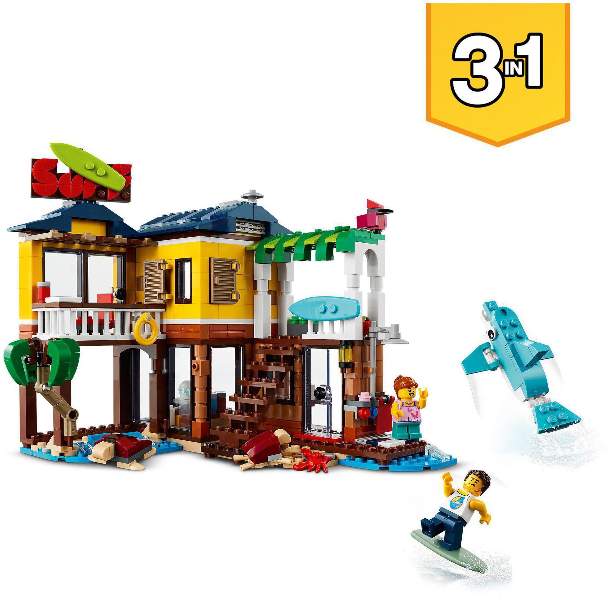 LEGO® Konstruktionsspielsteine »Surfer-Strandhaus (31118), LEGO® Creator 3in1«, (564 St.), Made in Europe