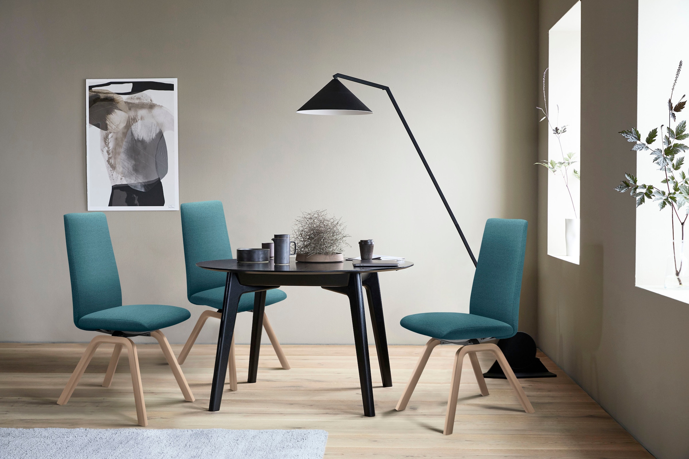 Stressless® Polsterstuhl »Laurel«, ROHLEDER Stoff Q2 FARON, High Back, Größe M, mit schräggestellten Beinen in Walnuss