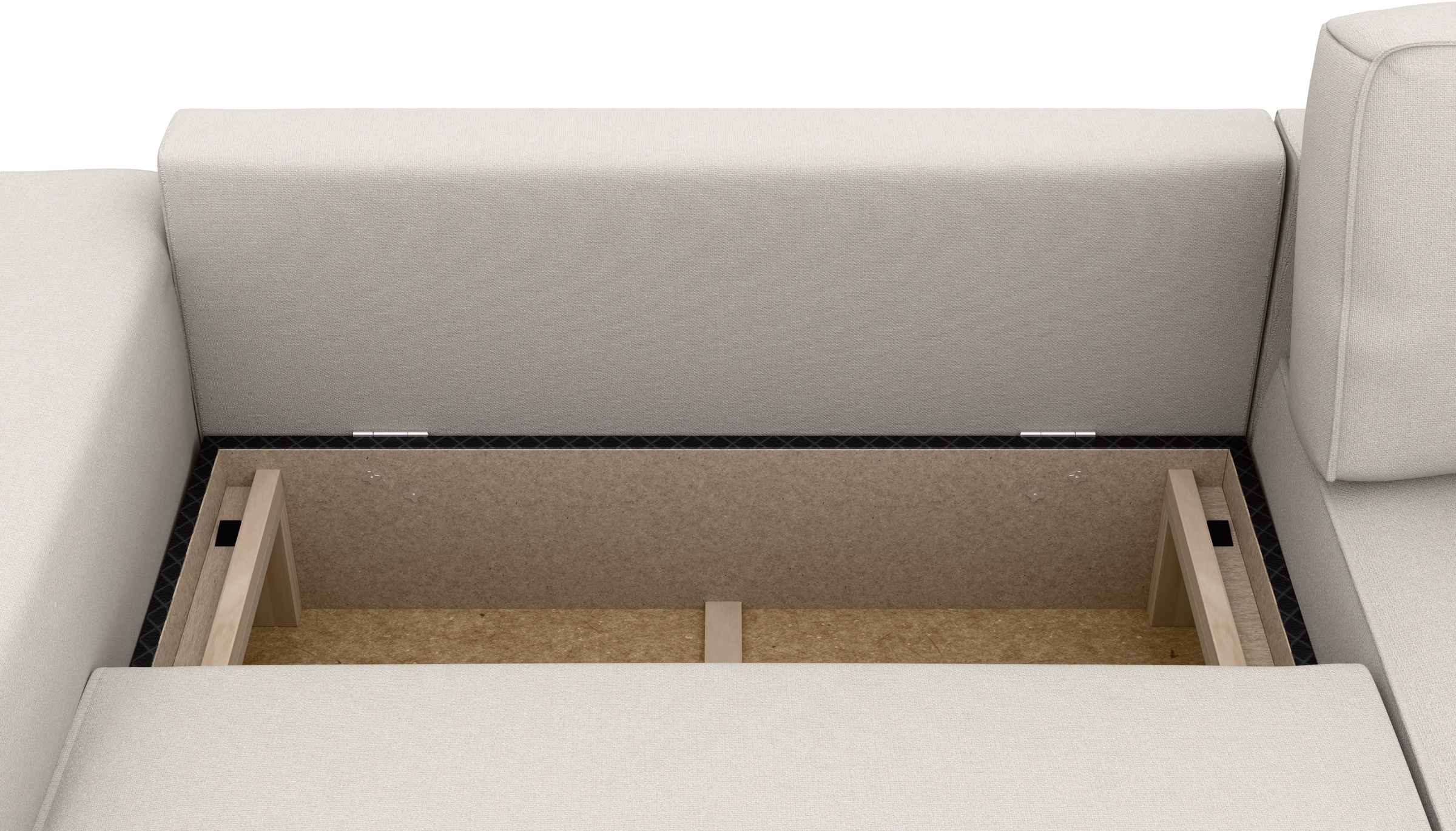 INOSIGN Ecksofa »Chance, Recamiere beidseitig montierbar, Schlaffunktion, Breite 265 cm«, in Struktur LUMOS, mit Schlaffunktion und Bettkasten