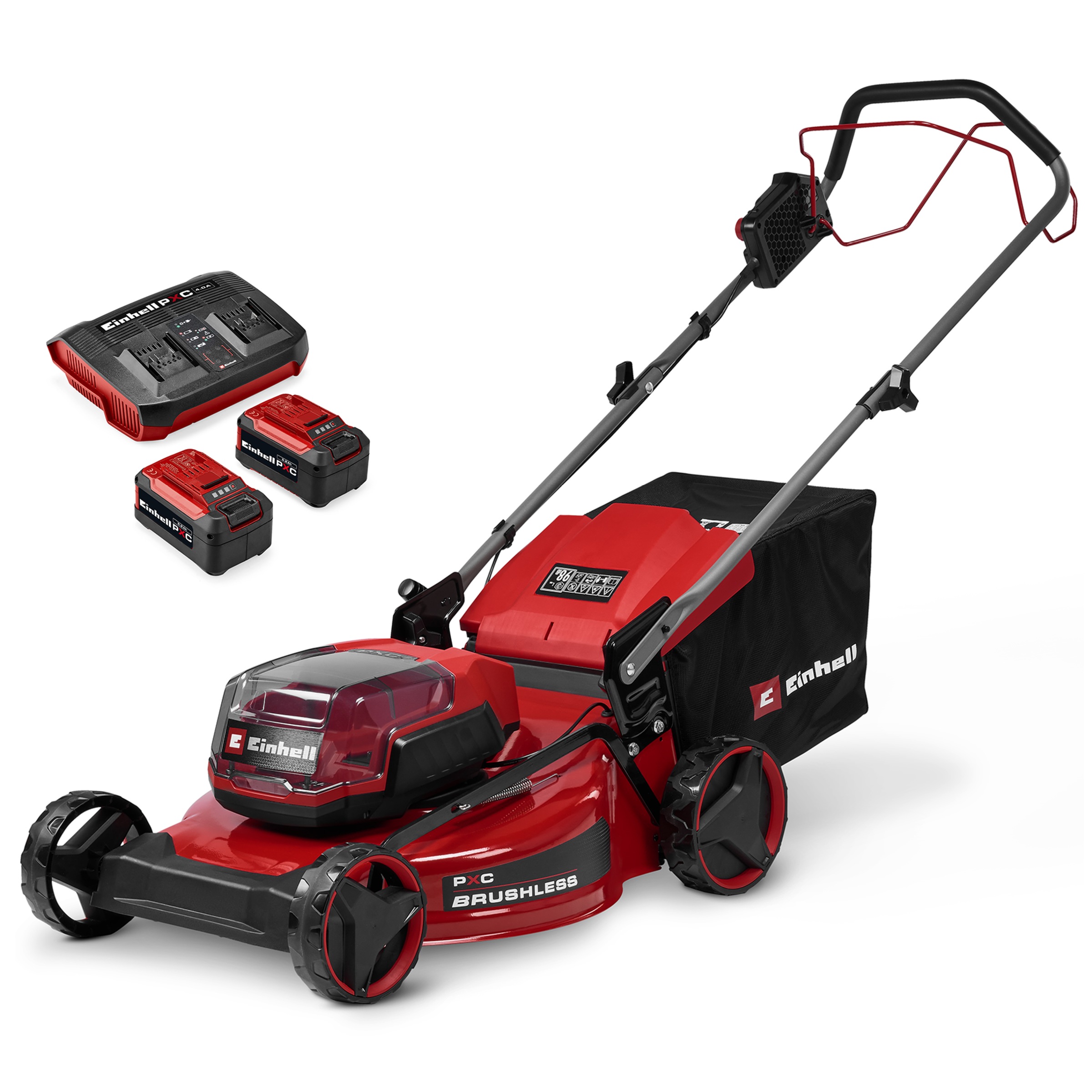 Einhell Akkurasenmäher "GC-CM 36/51 S Li BL (2x5,2Ah)" Inkl. 2 Akkus und Twincharger