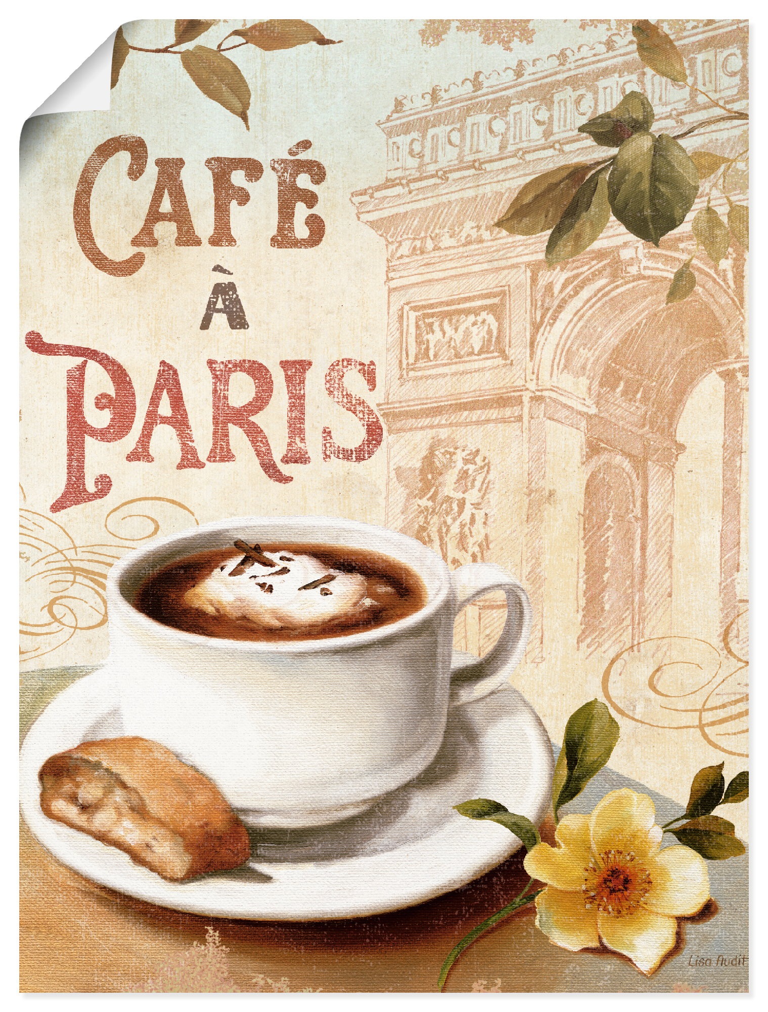 | »Kaffee Größen Poster bestellen Getränke, in oder Wandbild I«, (1 Wandaufkleber St.), Europa als BAUR versch. in Artland Leinwandbild,