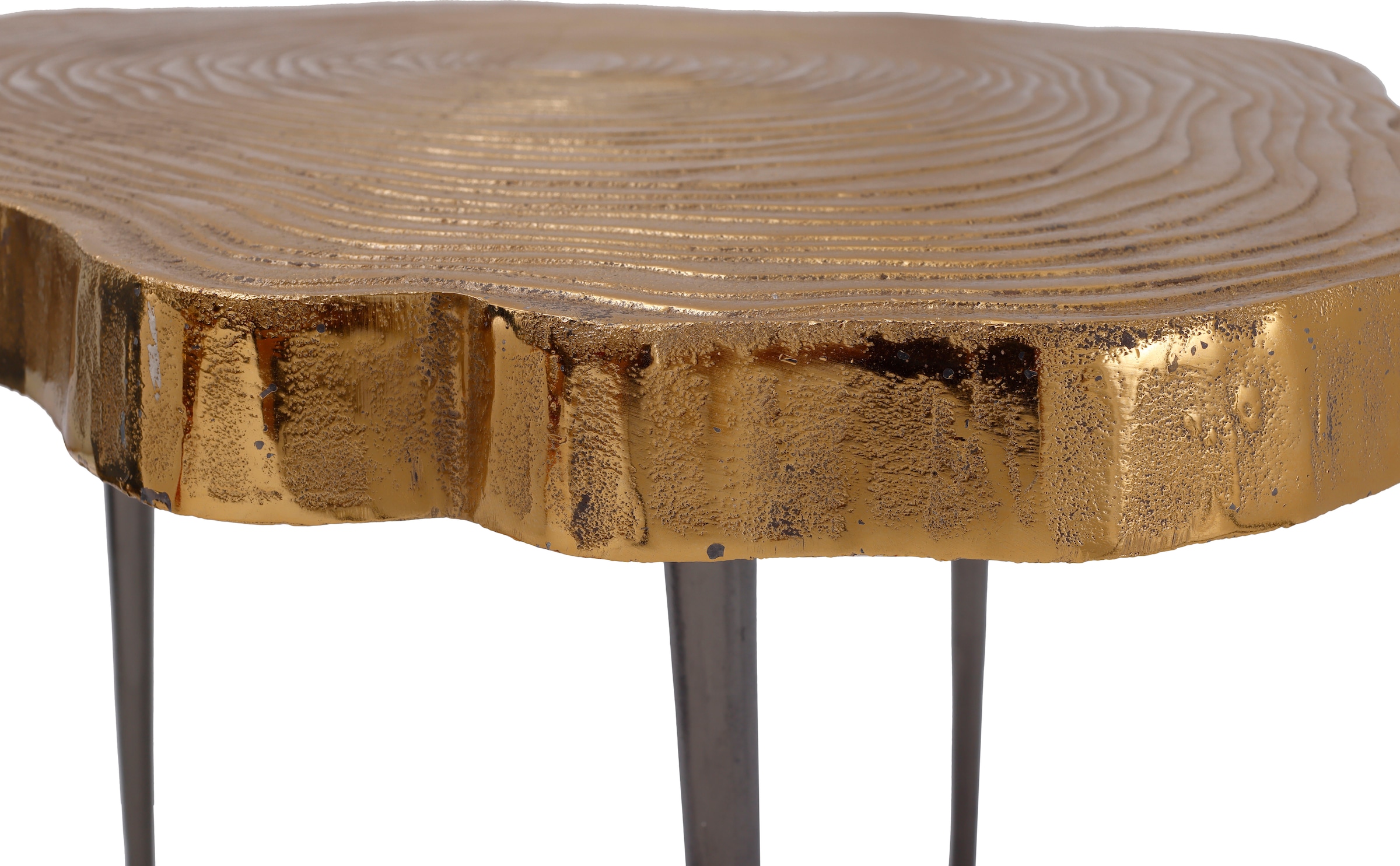 Kayoom Beistelltisch »Wood Art 225, detailverliebter Beistelltisch, edler Look«, (1 St.), Dekorativer Beistelltisch, Baumscheiben-Design, Retro-Look