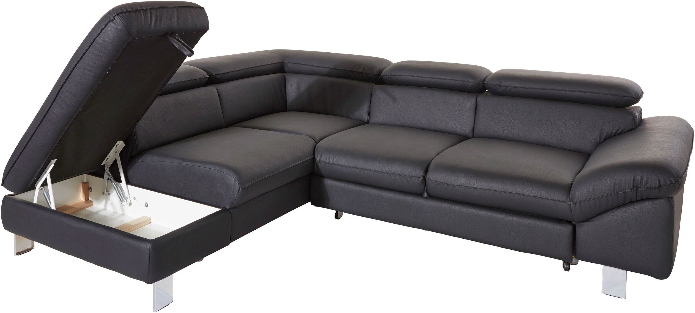 COTTA Polstergarnitur »Driver L-Form«, (Set), Set bestehend aus: Ecksofa mit Kopfteilverstellung & Hocker
