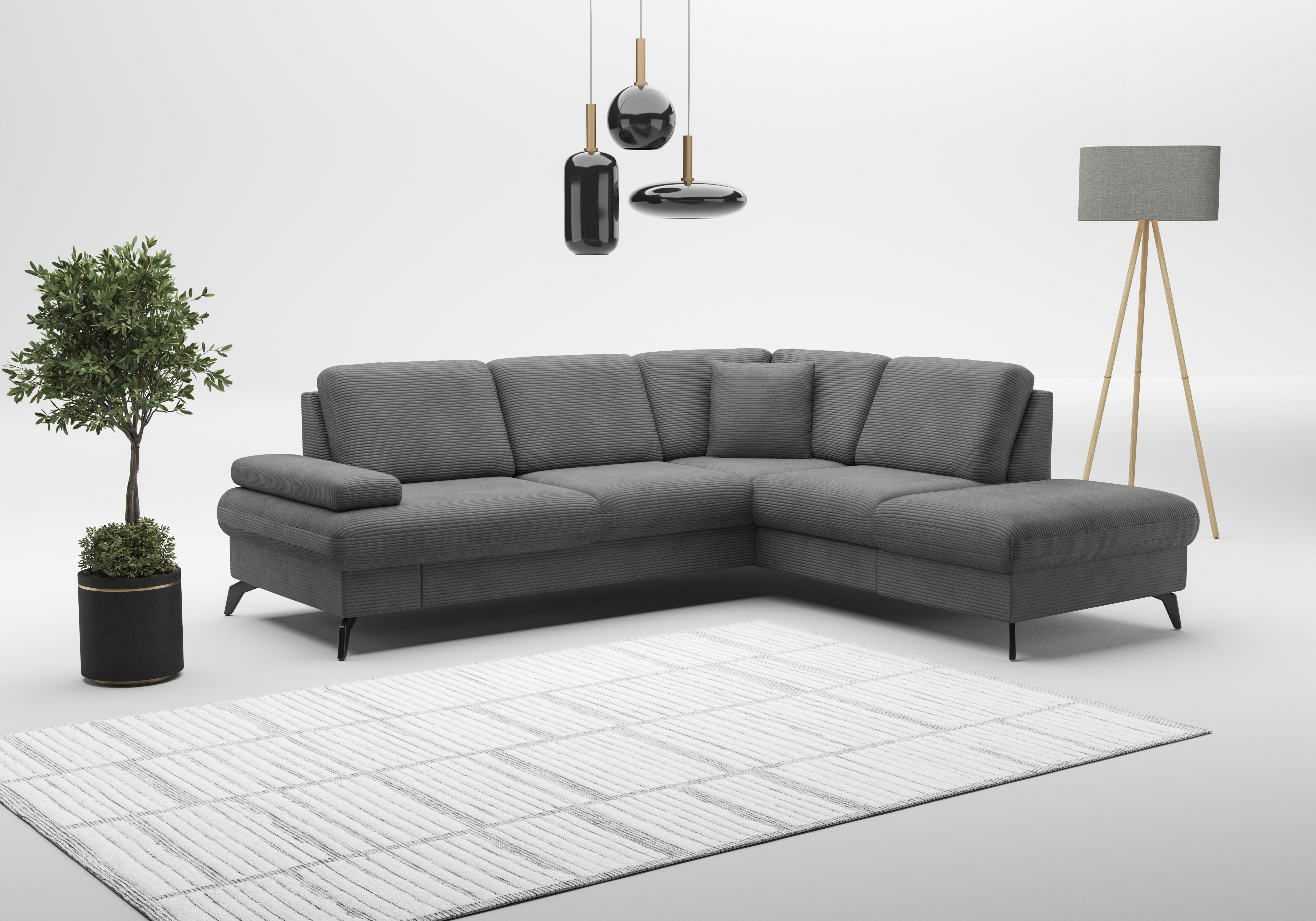 sit&more Ecksofa "Morris Jubi L-Form, B: 238 cm" mit Armteilfunktion & 1 Zierkissen, optional Schlaffunktion