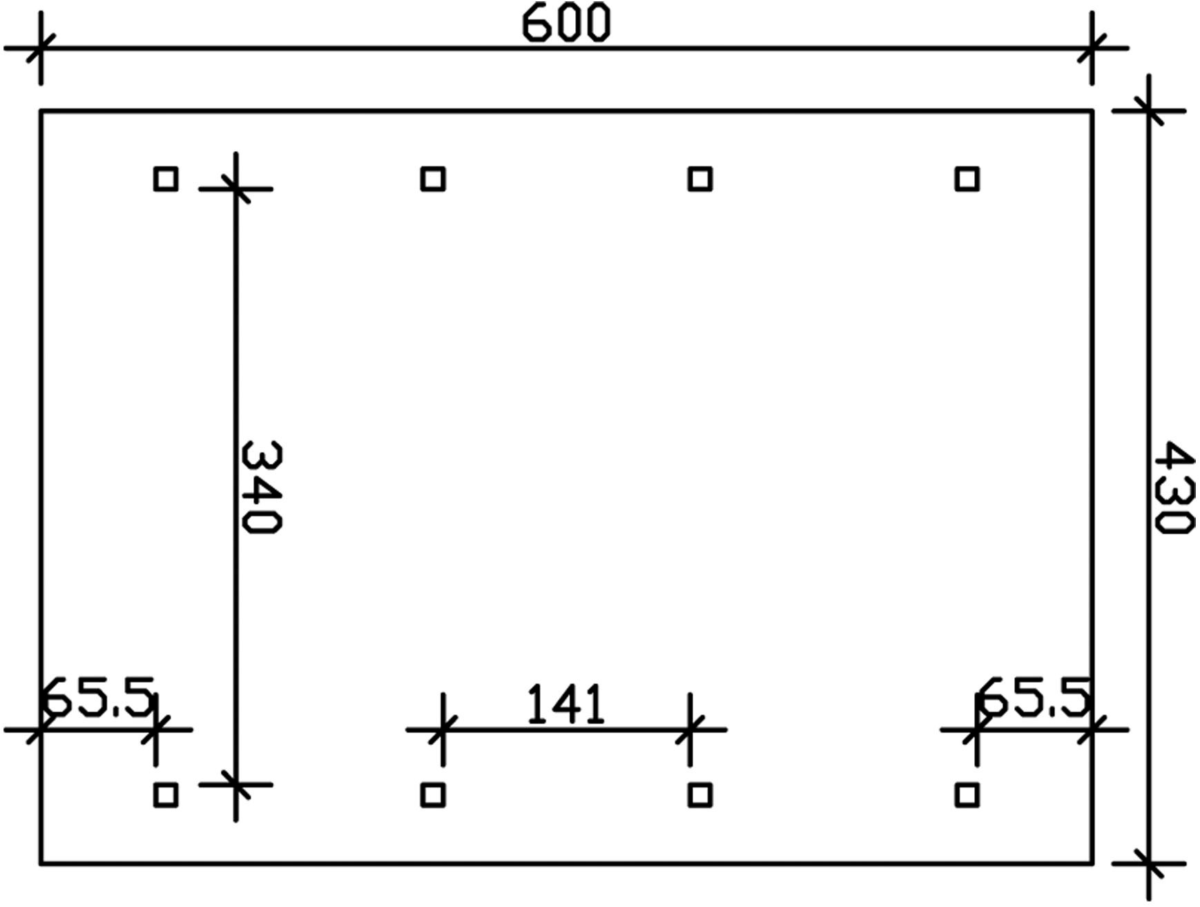 Skanholz Einzelcarport »Wallgau«, Nadelholz, 340 cm, Grün, mit Dachlattung