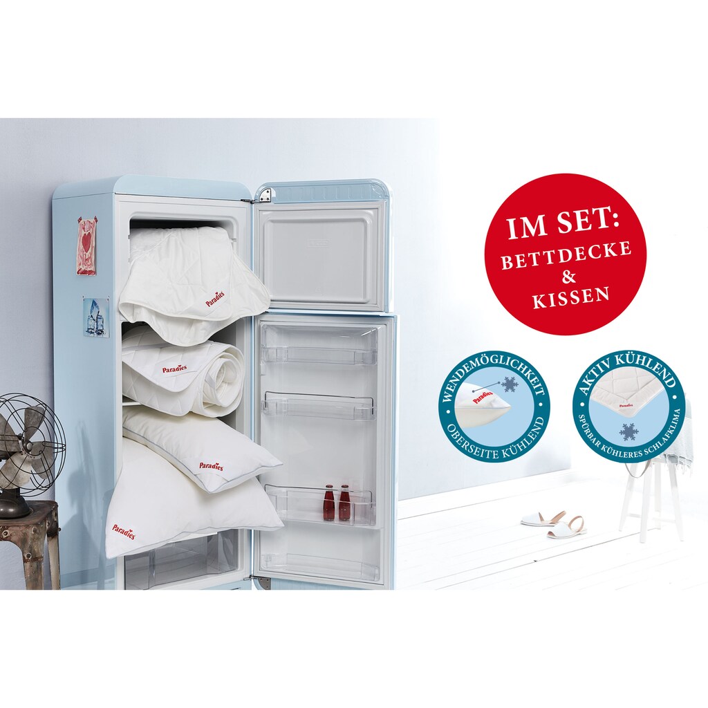 Paradies Baumwollbettdecke + Kopfkissen »Set Cool Comfort BIO«, (Spar-Set)